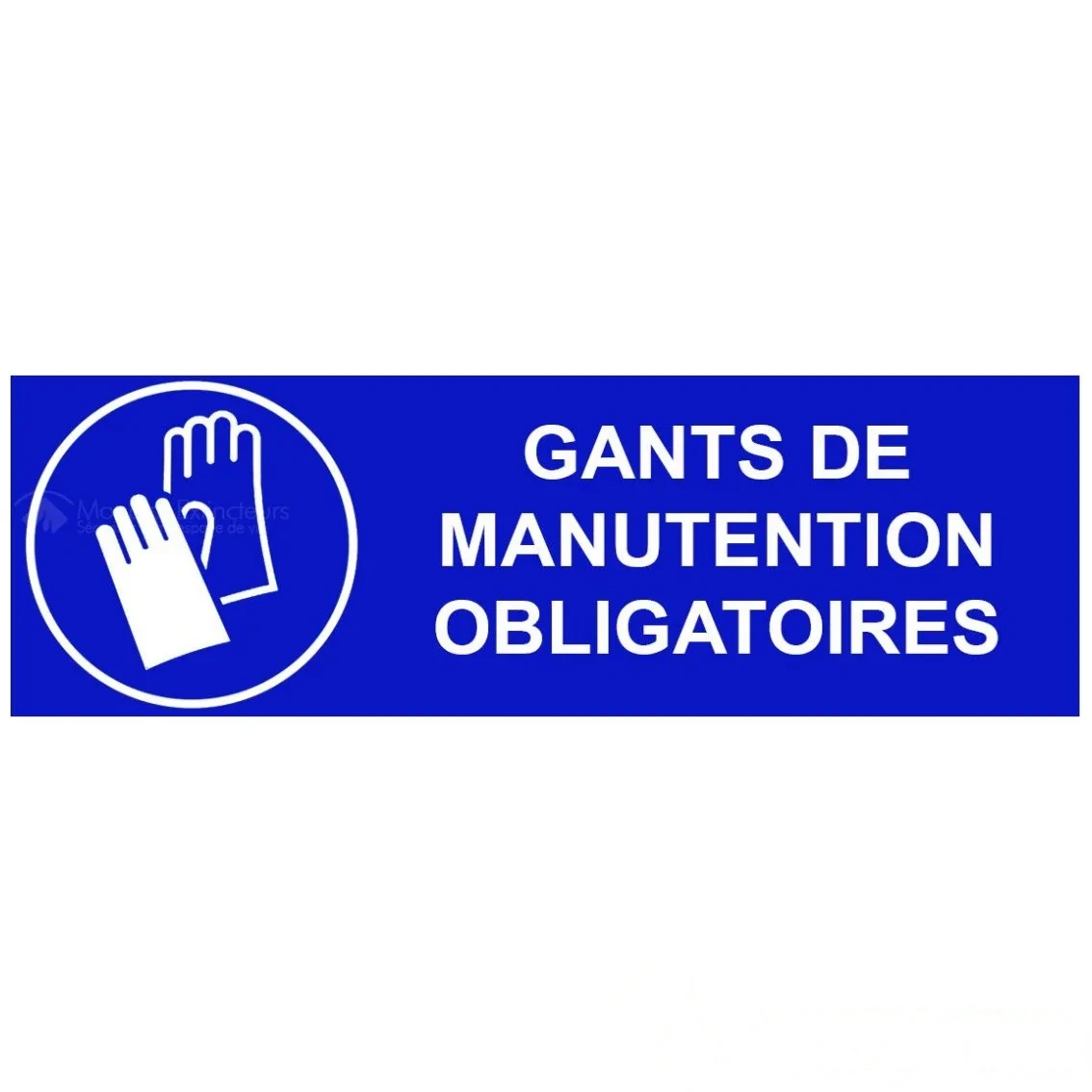 Panneau sécurité du travail "gants obligatoires" - L.300 x H.100 mm — image 1