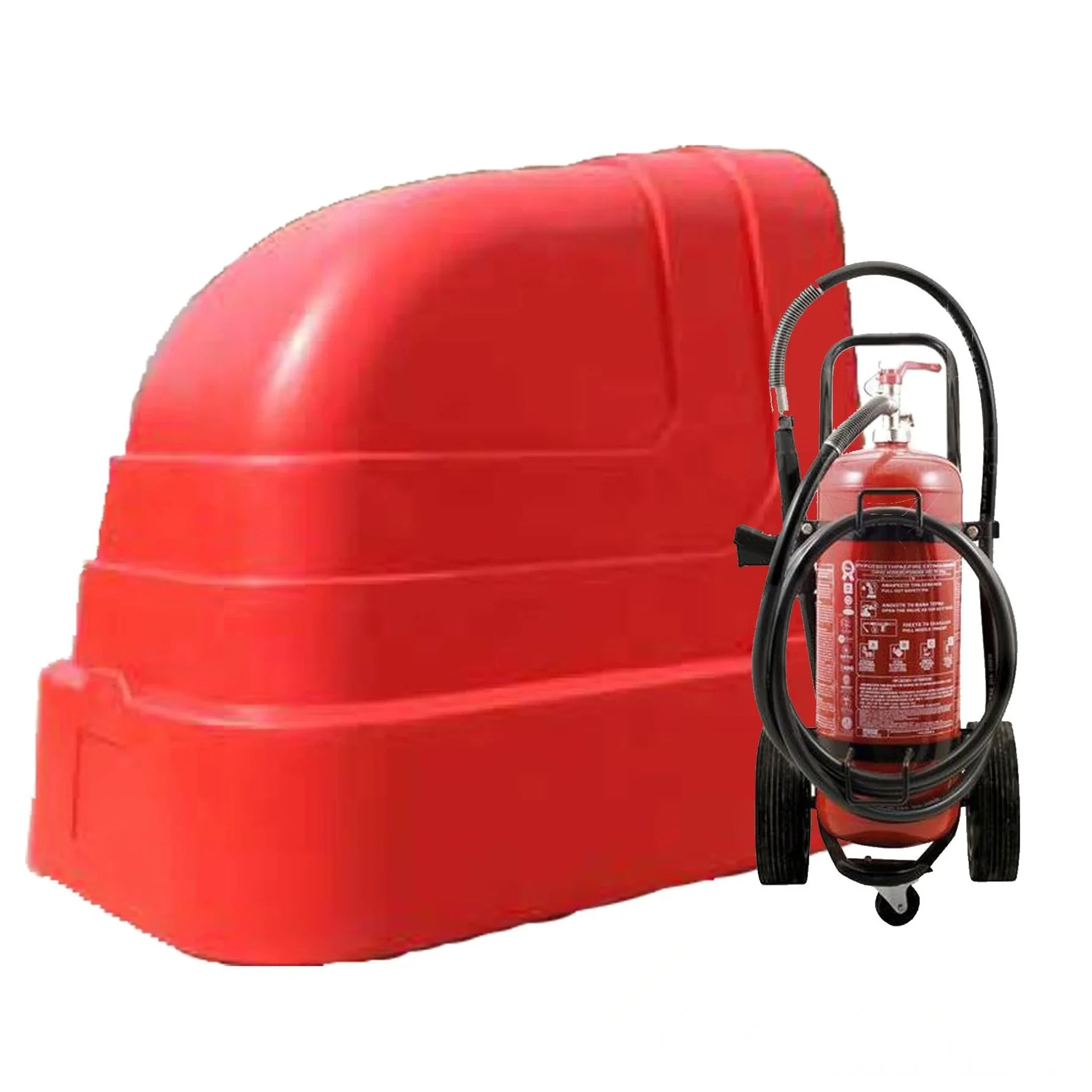 Extincteur à poudre ABC capacité 50 kg NF sur roues avec ABRI Extérieur — image 1