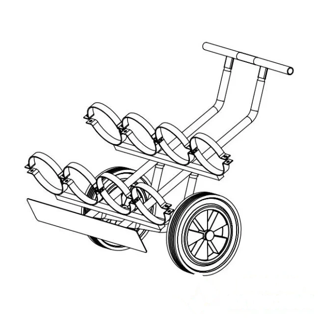 Chariot porte extincteur pour 4 extincteurs (6/9 kg)
