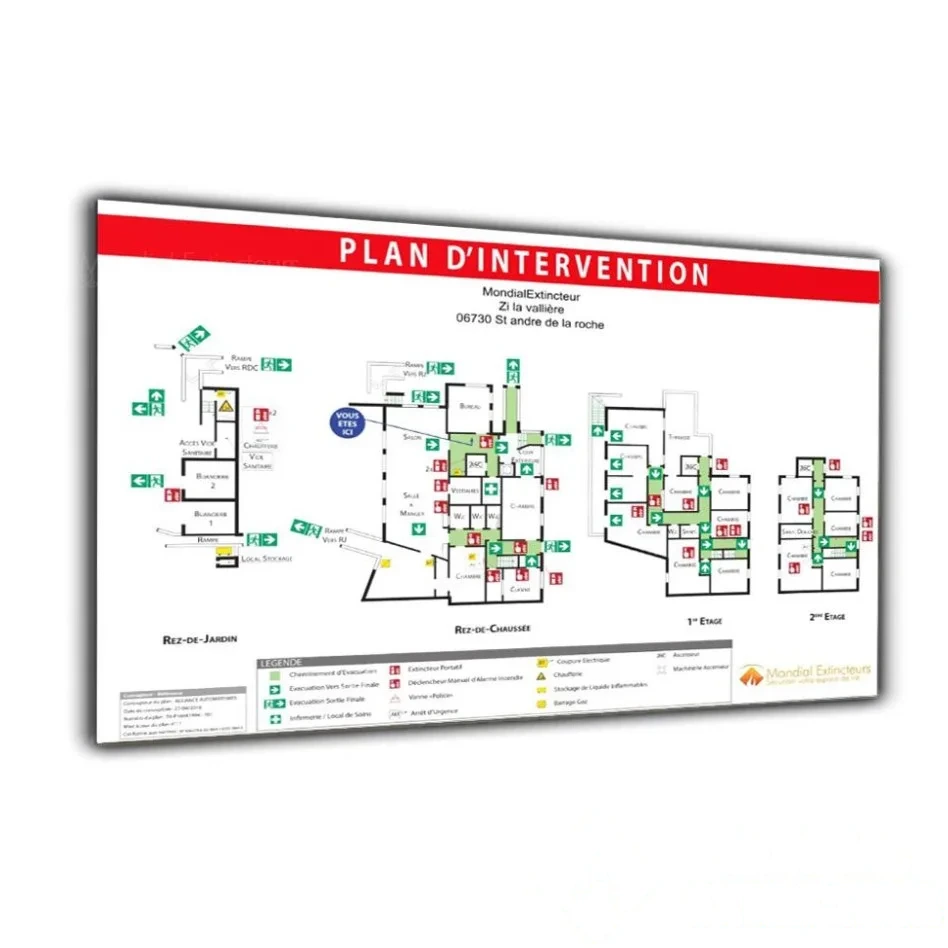 Plan d'intervention sur Dibond blanc - Format A2 — image 1