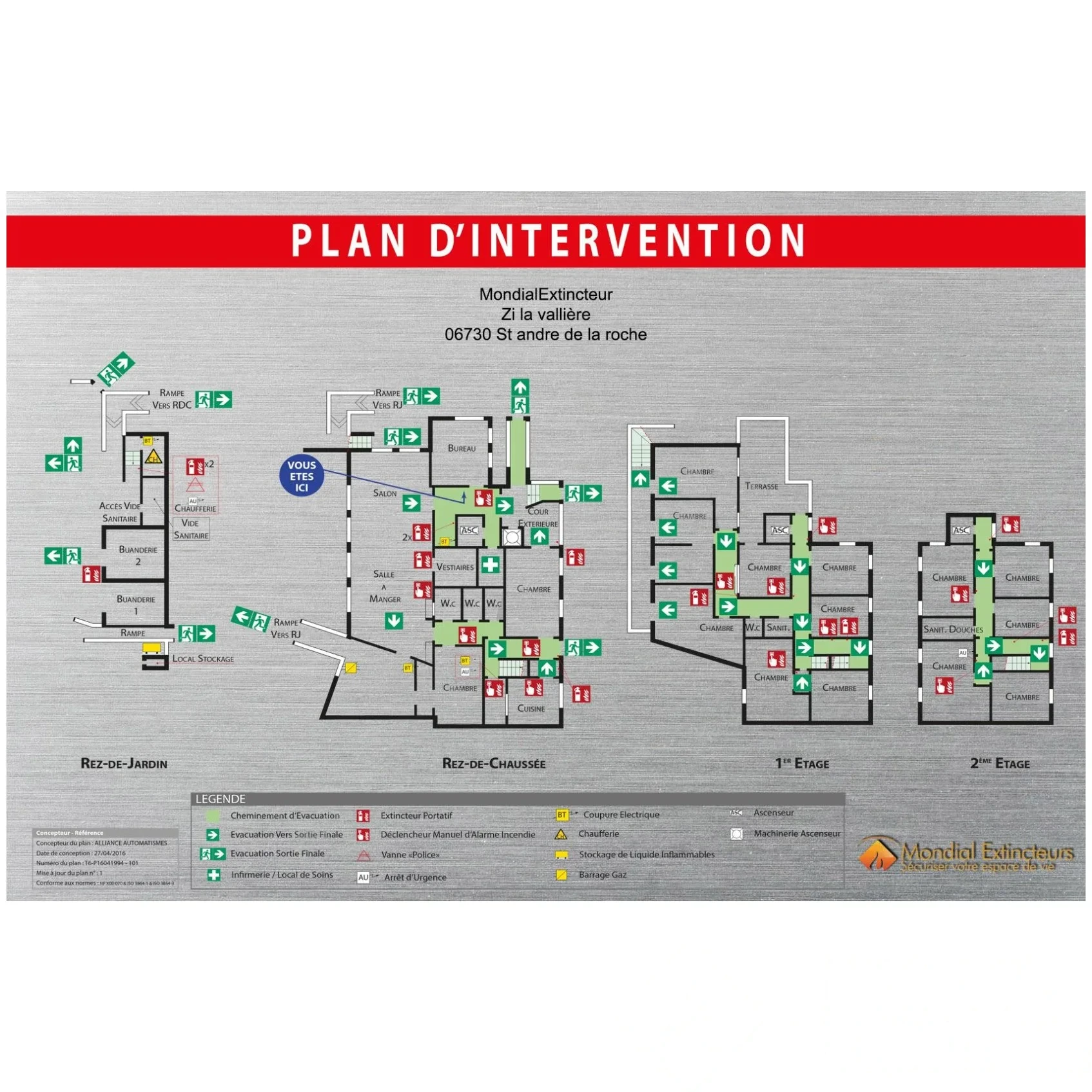 Plan d'intervention - Dibond Aluminium - Format A0 — image 1