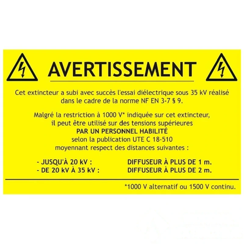 Étiquette adhésive extincteur CO₂ 1000 V — image 1