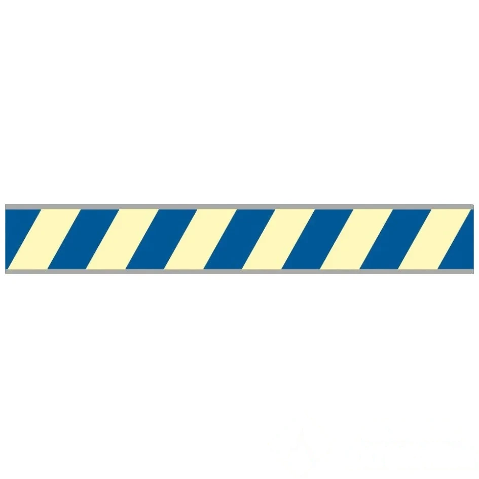 Bande polycarbonate photoluminescente striée bleue - L.600 x H.100 mm — image 1