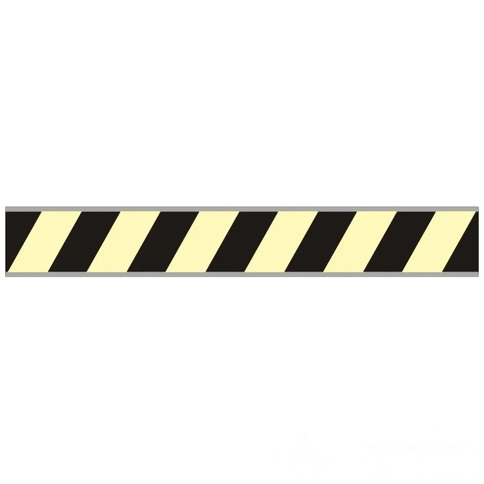 Bande polycarbonate photoluminescente striée noire - L.600 x H.100 mm — image 1