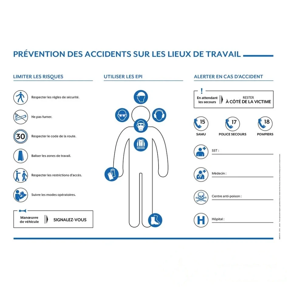 Panneau prévention des accidents sur les lieux de travail - 400 × 300 mm — image 1