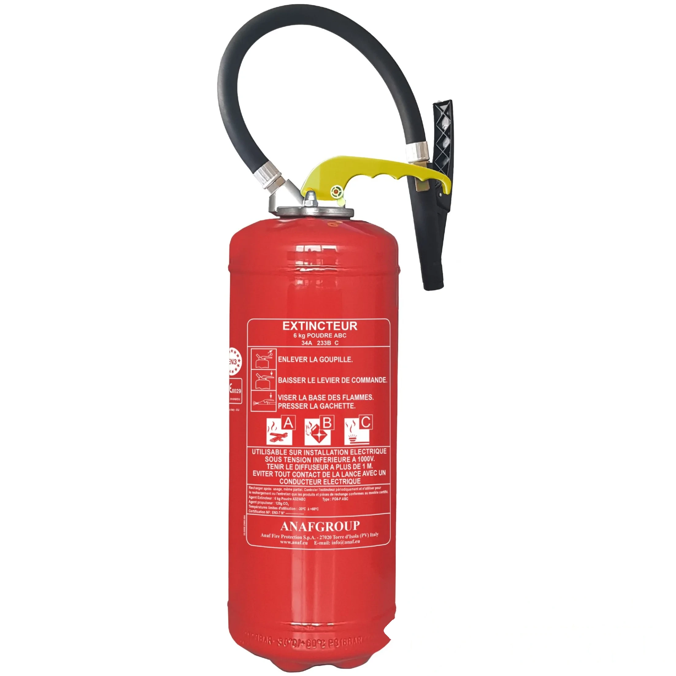 Extincteur Pression Auxiliaire 6 kg poudre ABC ANAF - DESTOCKAGE 2024