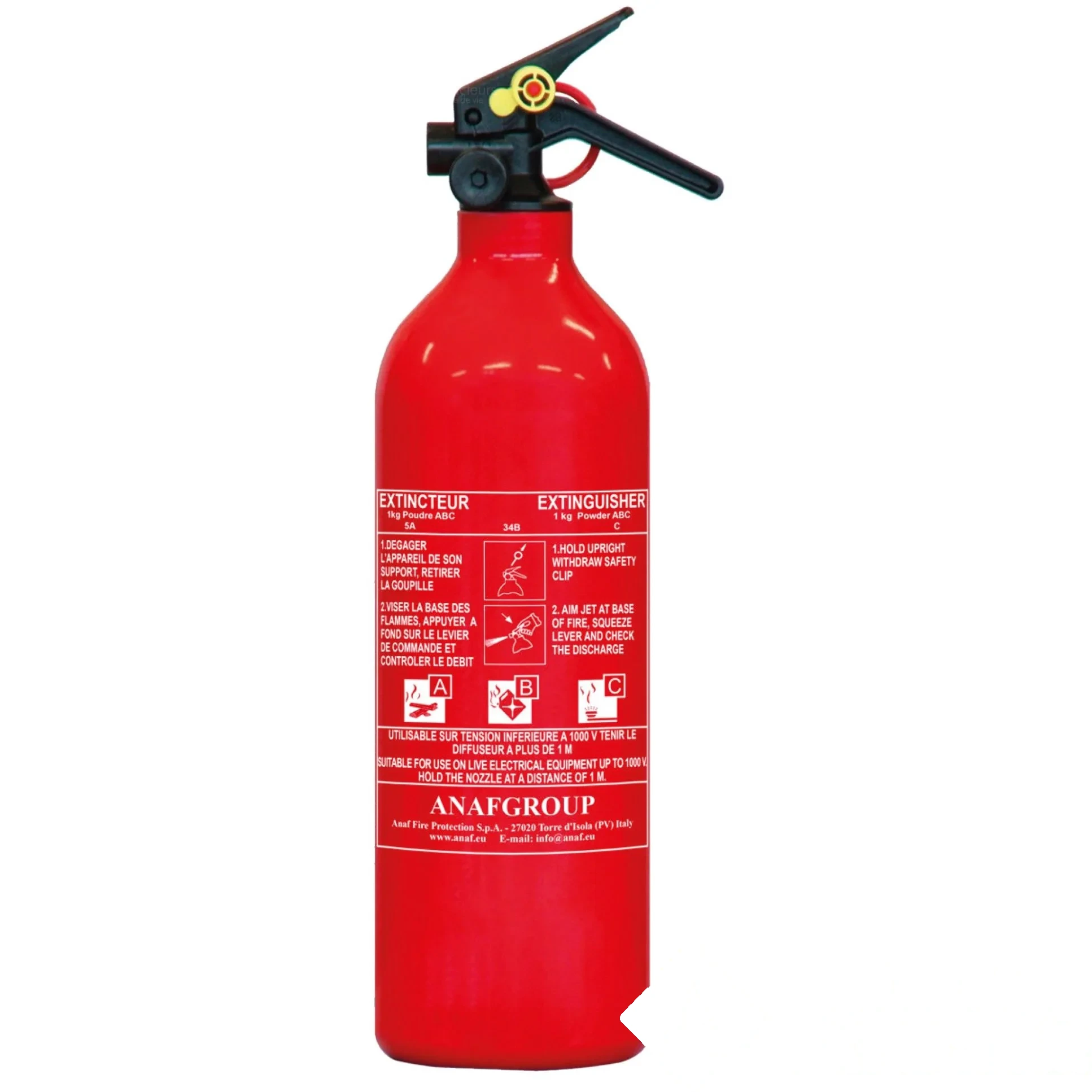 Extincteur 1 kg ABC Marque Anaf - Sans Manomètre