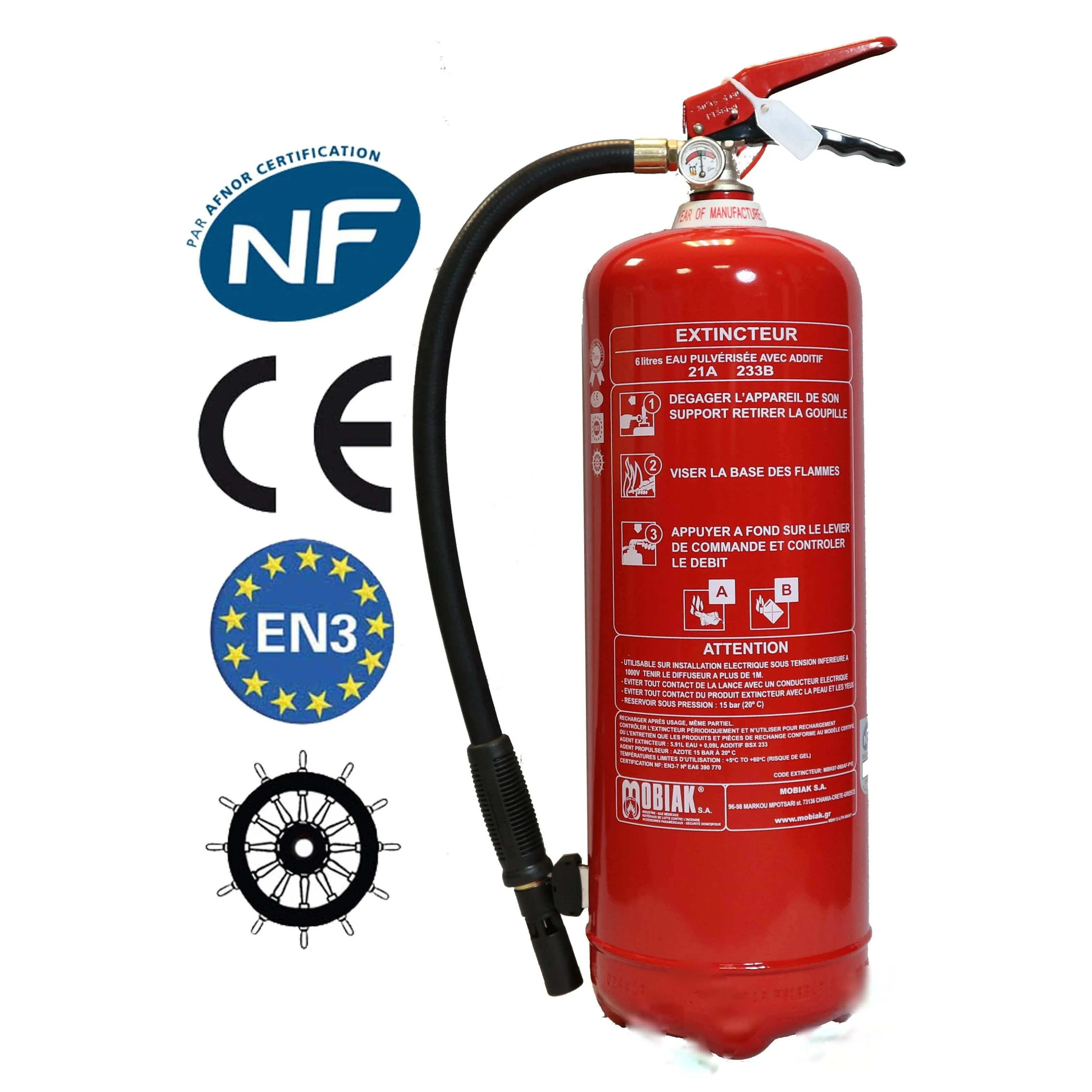 Extincteur 6 L EPA - Gamme MOBIAK - NF - PP — image 1