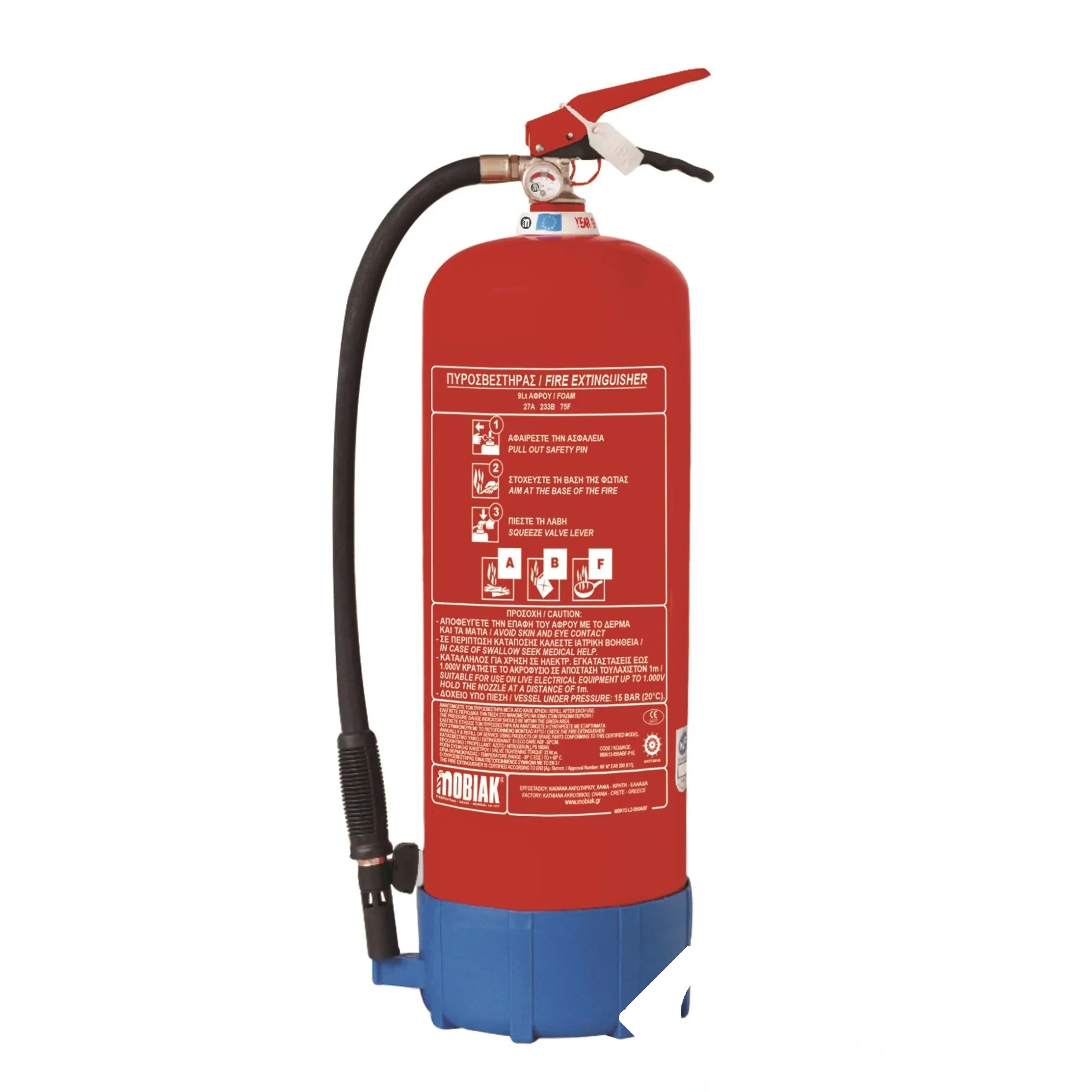 Extincteur 9 L ABF Antigel - Pression permanente - MOBIAK