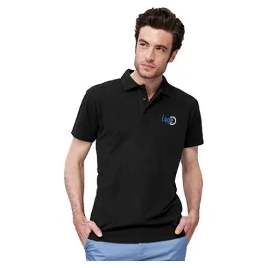 5 polos personnalisés blancs - Taille L - Flocage cœur