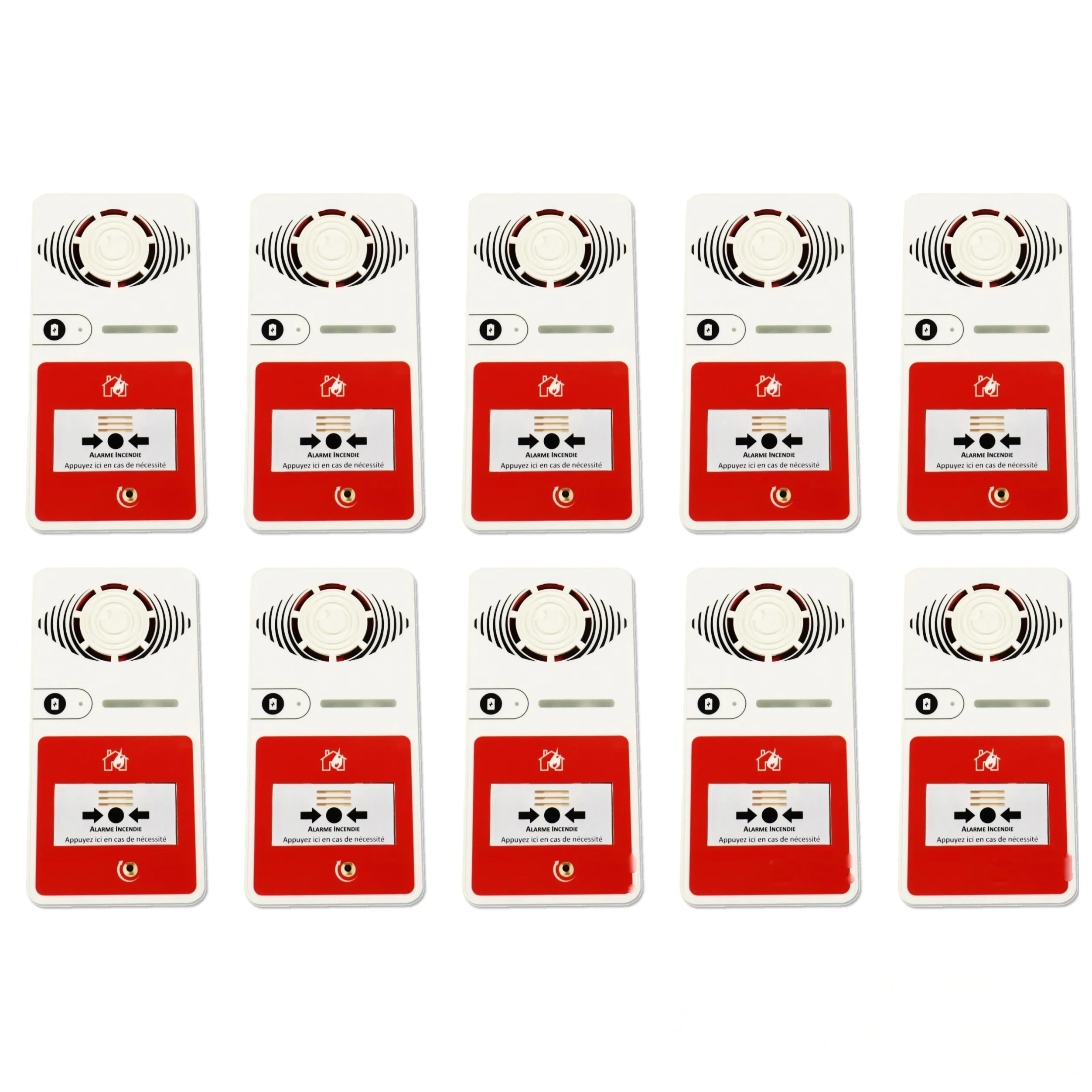 Pack de 10 alarmes incendie Type 4 avec Flash - NF S32 - 001 classe B — image 1