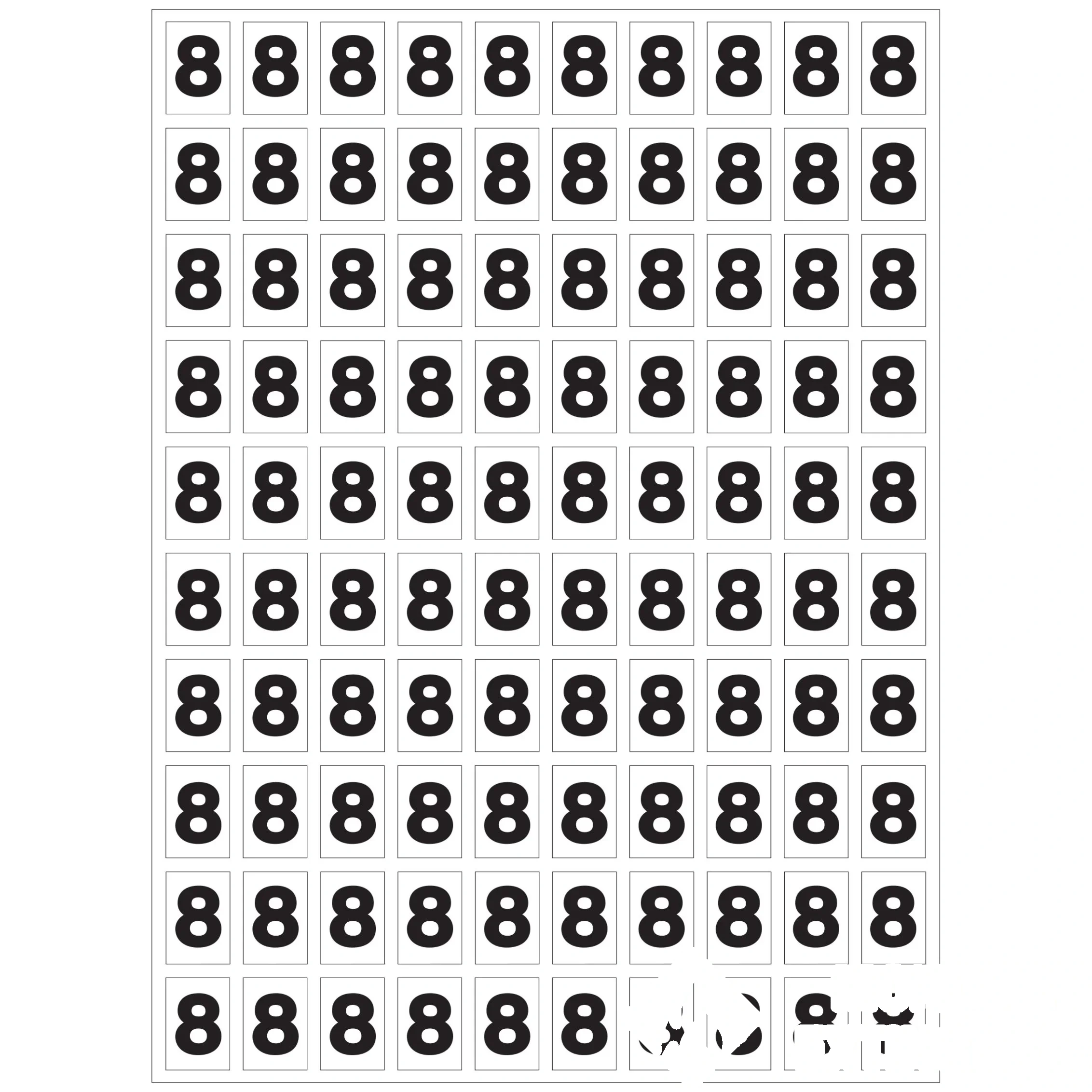 Planche de chiffres "8" adhésifs pour numéroter vos extincteurs — image 1