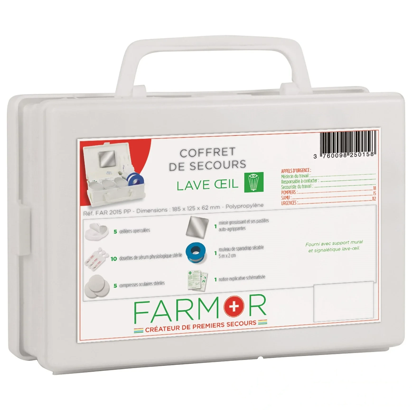 Coffret de secours LAVE ŒIL sans stylo oculaire — image 1