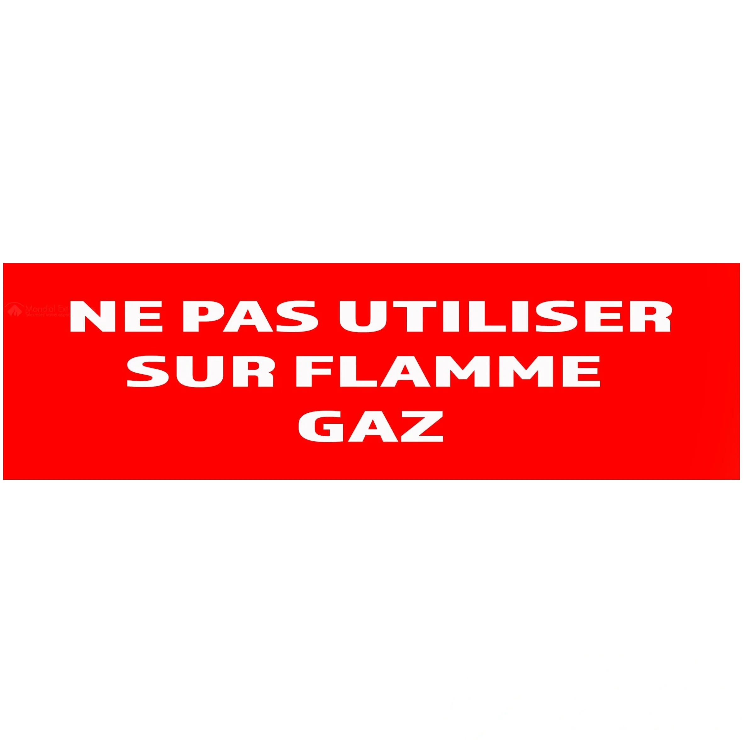 50 Panneaux "Ne pas utiliser sur flamme gaz" 200 mm × 60 mm — image 1