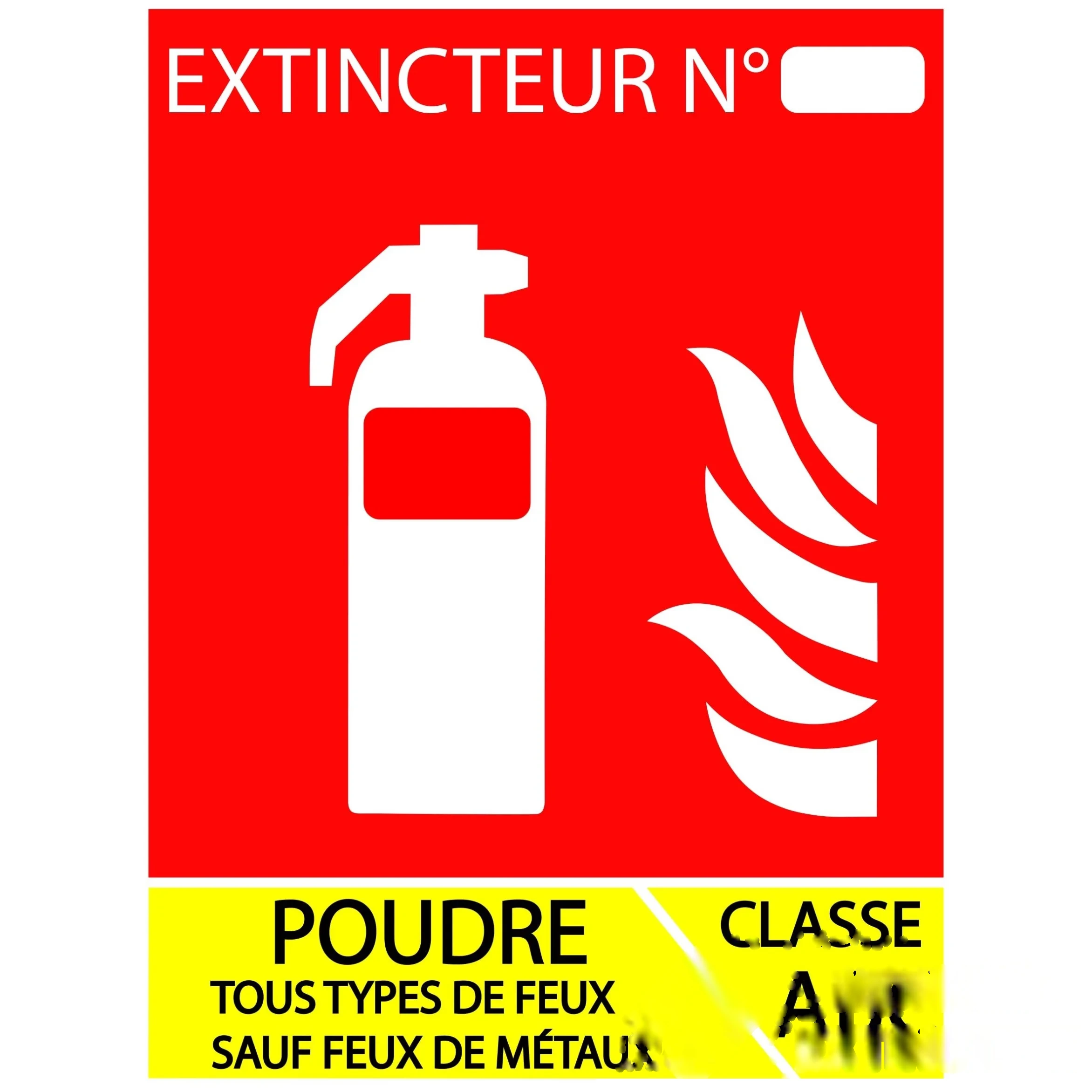 Lot de 100 Panneaux extincteur poudre ABC 100 × 150 mm — image 1