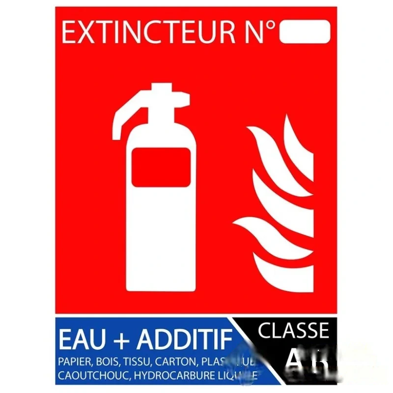 Lot de 100 Panneaux extincteur eau pulvérisée additif 100 × 150 mm — image 1