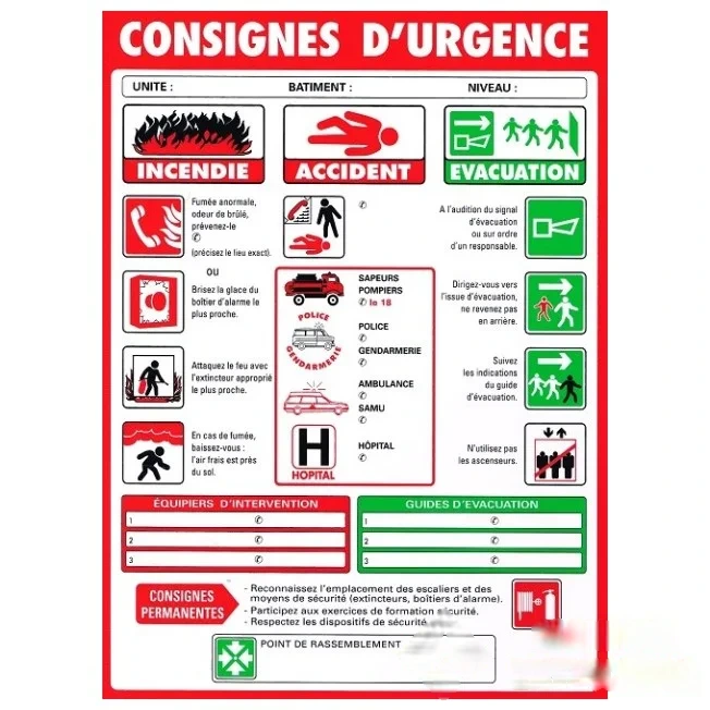 Consigne d'urgence générale - Format A3 — image 1