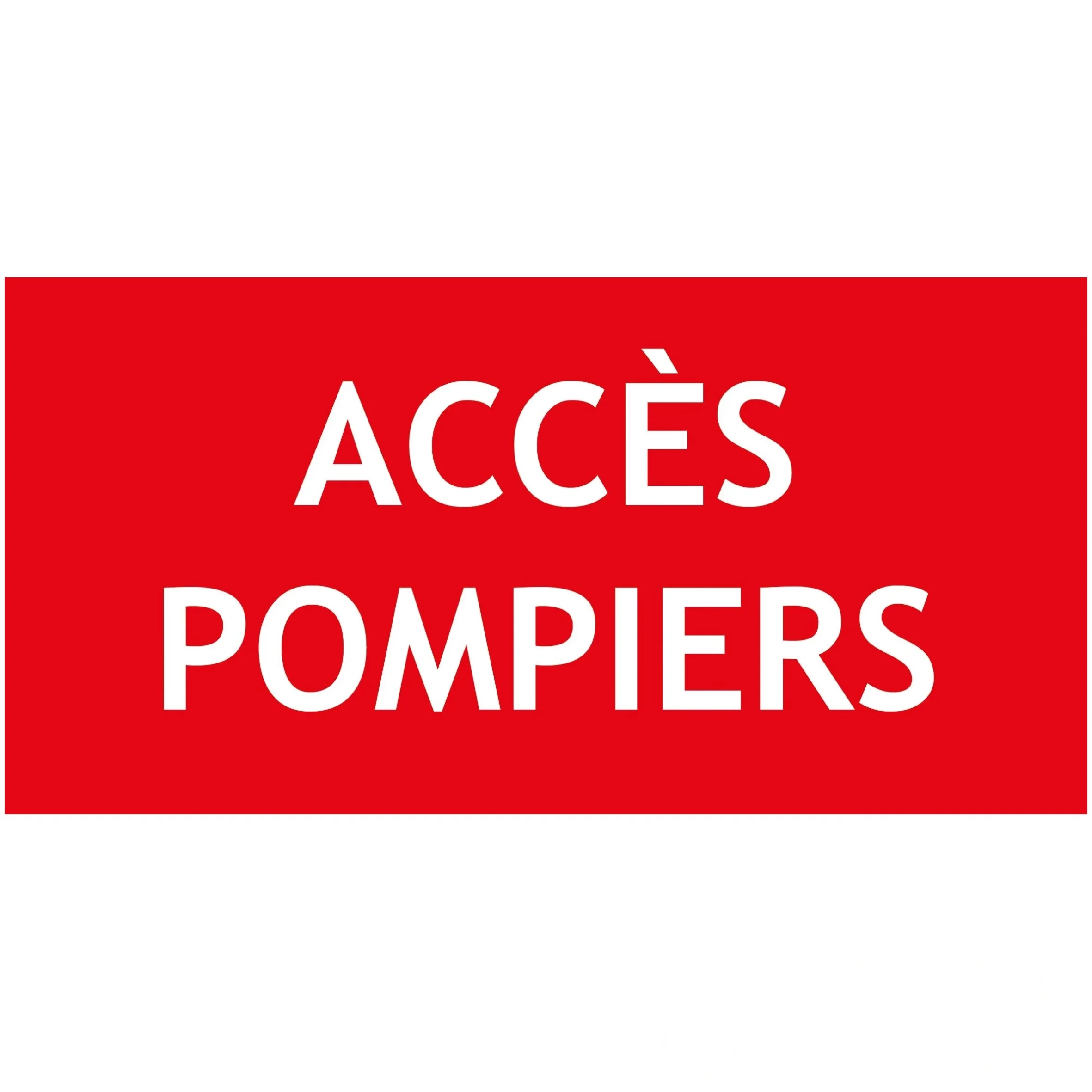 Panneau "accès POMPIERS" PVC rigide 200 × 100 mm — image 1