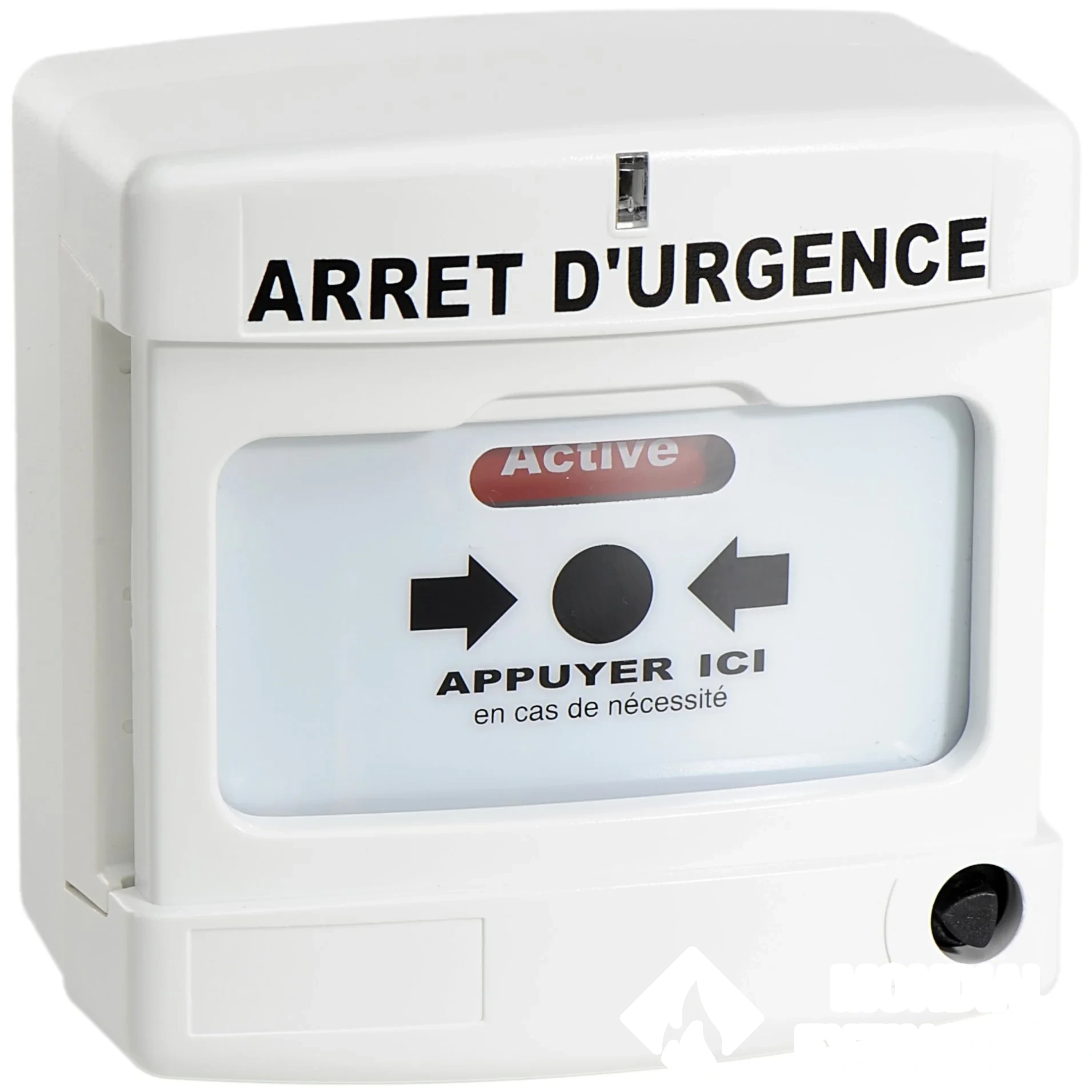 Déclencheur manuel blanc arrêt d'urgence simple contact - Axendis — image 1