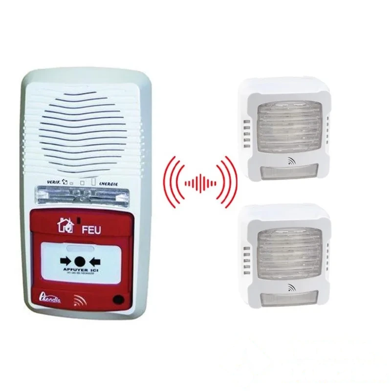 Pack alarme radio type 4 avec 2 diffuseurs sonores et lumineux RADIO SANS REPETEUR — image 1
