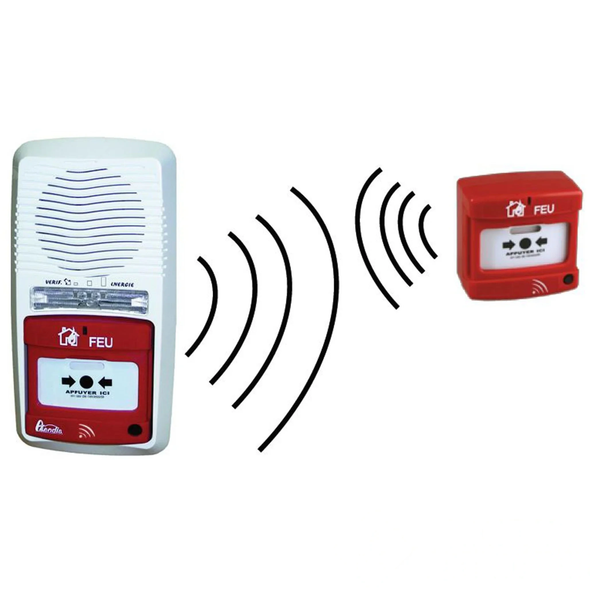 Pack alarme radio type 4 avec 1 déclencheur manuel radio avec répéteur — image 1