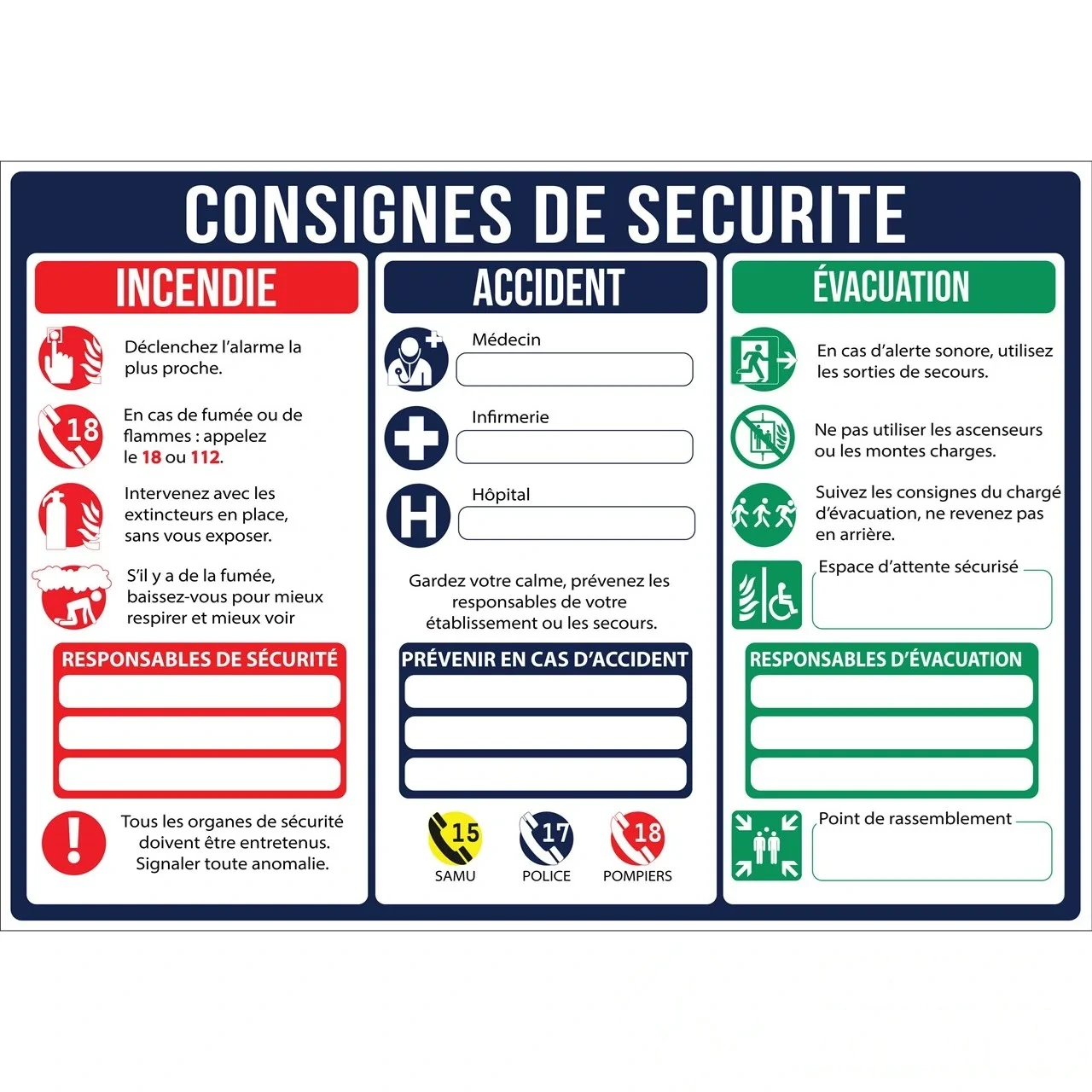 Consignes de sécurité - PVC - A4 — image 1