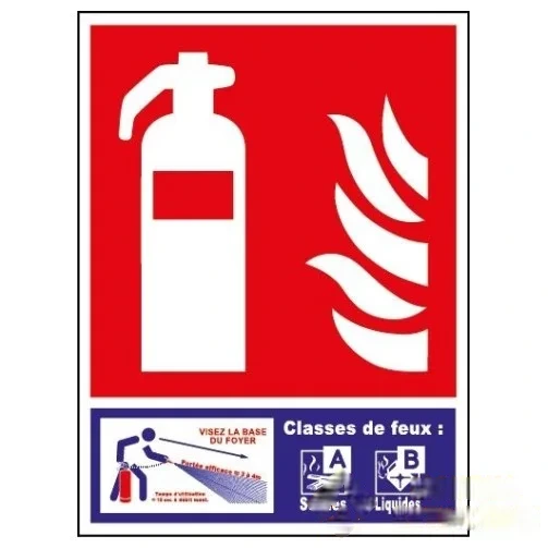 Panneau Extincteur Classe de Feu AB - Plexiglass A6 — image 1