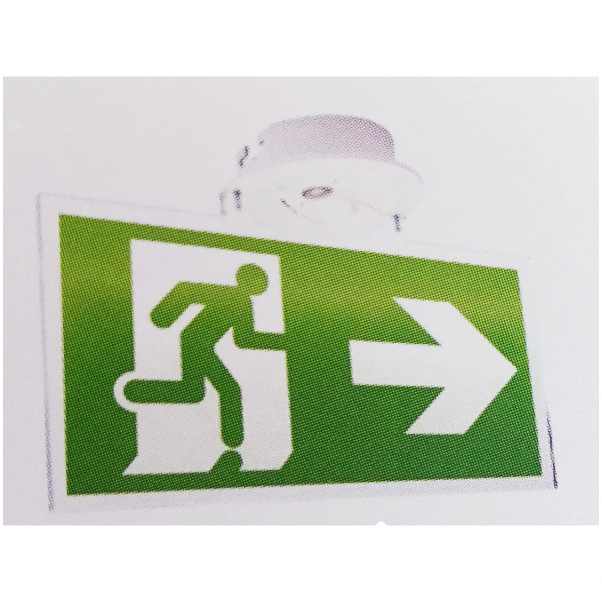 Porte sérigraphie "Spazio" Rond flèche bas - double face — image 1