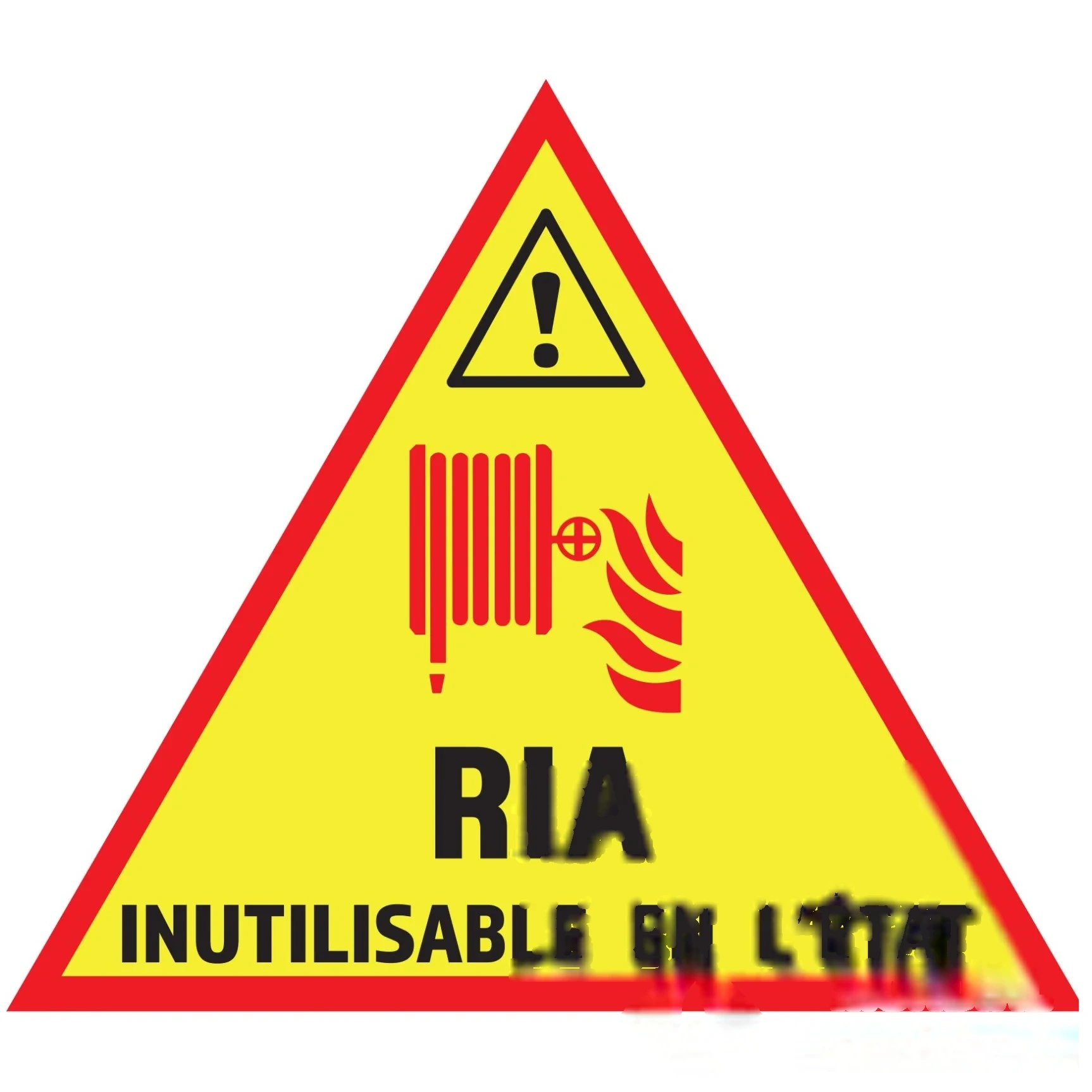 Adhésif "RIA inutilisable" 14 cm × 12,4 cm