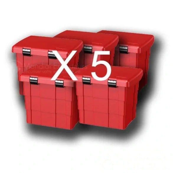 Lot de 5 Bacs à sable incendie en plastique spécial extérieur et intérieur — image 1