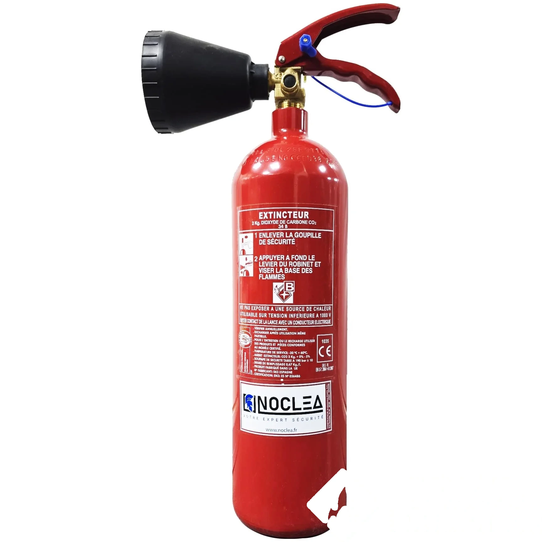 Extincteur CO₂ capacité 2 kg - Marque MOBIAK