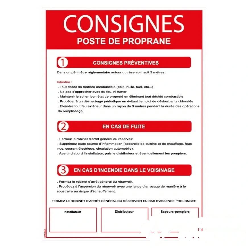 Consignes poste de propane - Format A4 — image 1