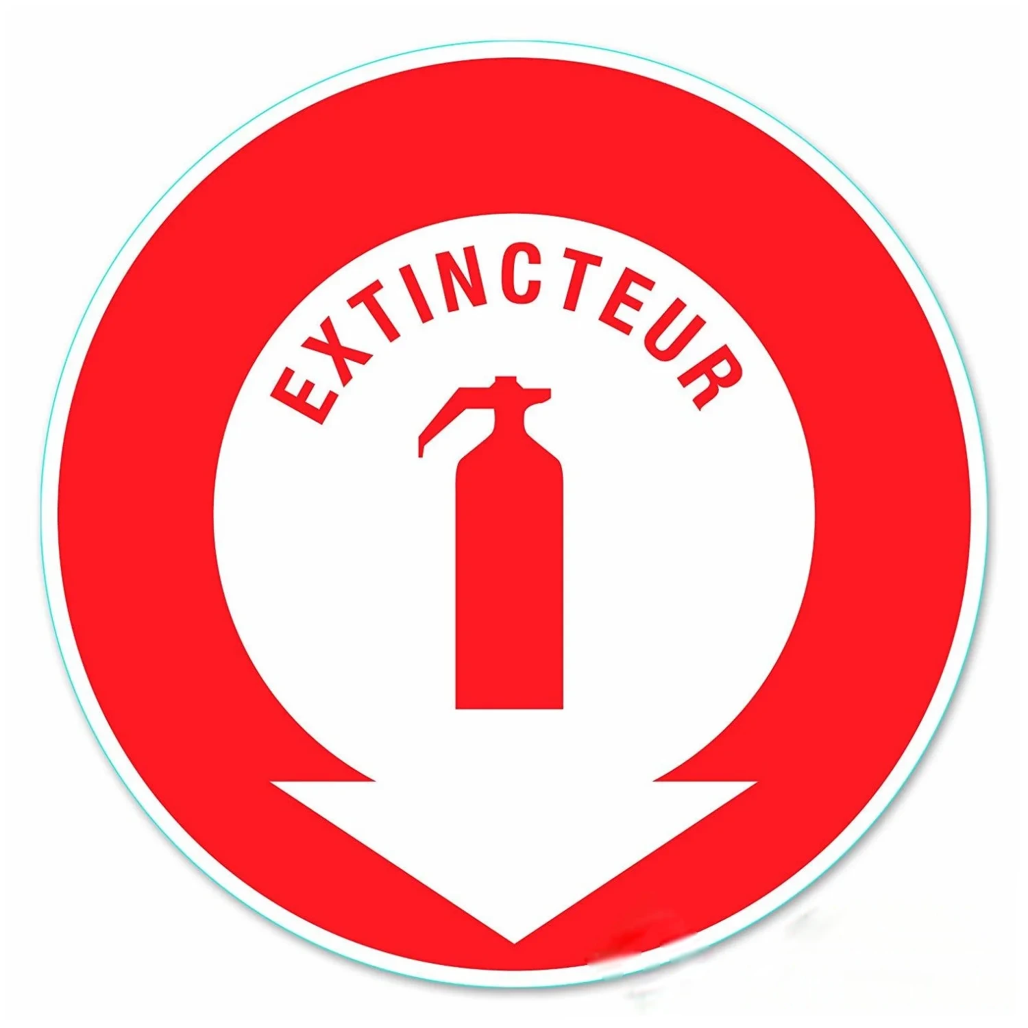 Disque Adhésif panneau extincteur diamètre 15 cm — image 1
