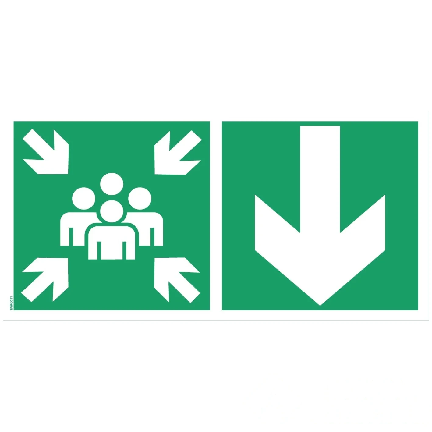 Pictogrammes point de rassemblement "Flèche du bas" - PVC 500 × 250 mm — image 1