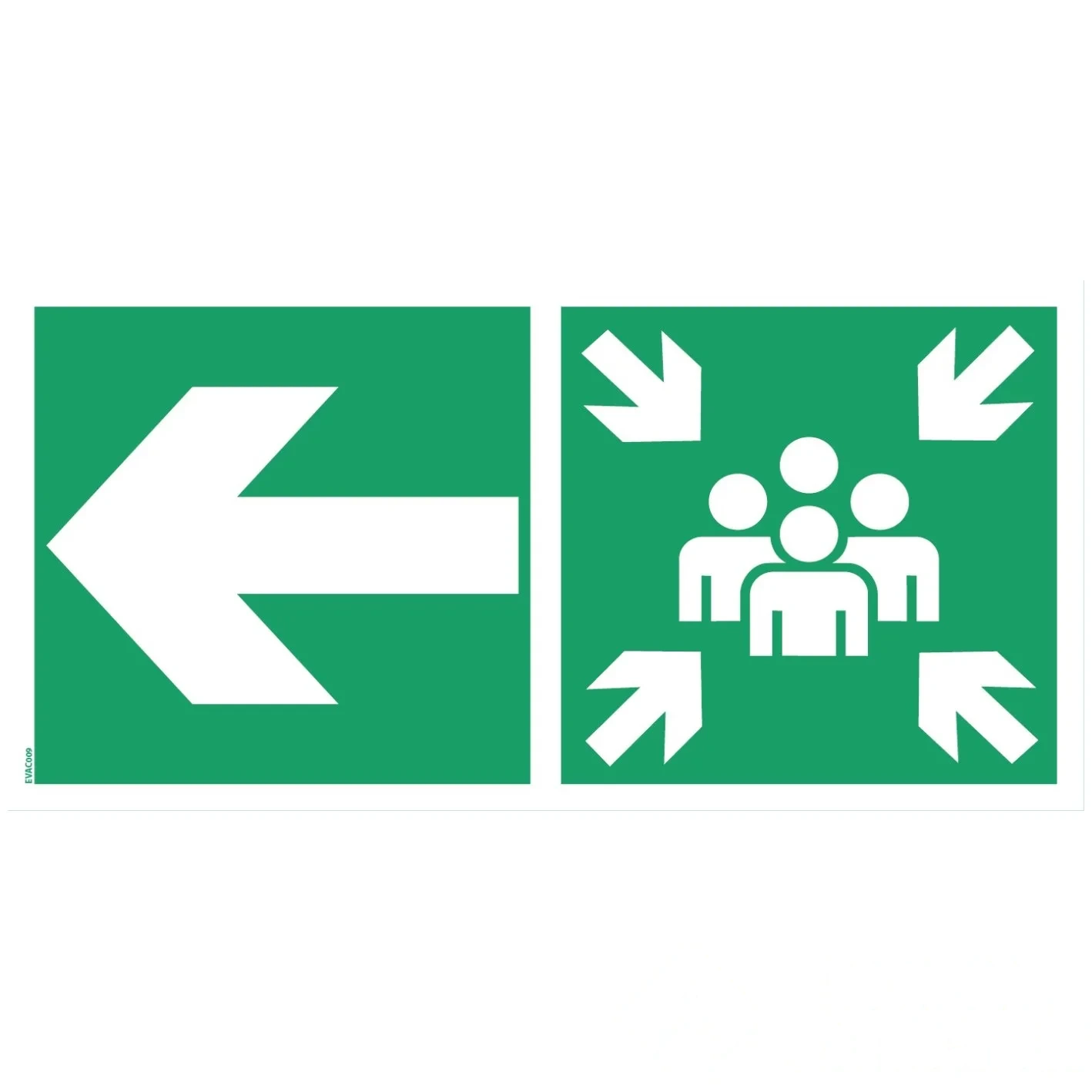 Pictogramme point de rassemblement "flèche gauche" - PVC 500 × 250 mm — image 1