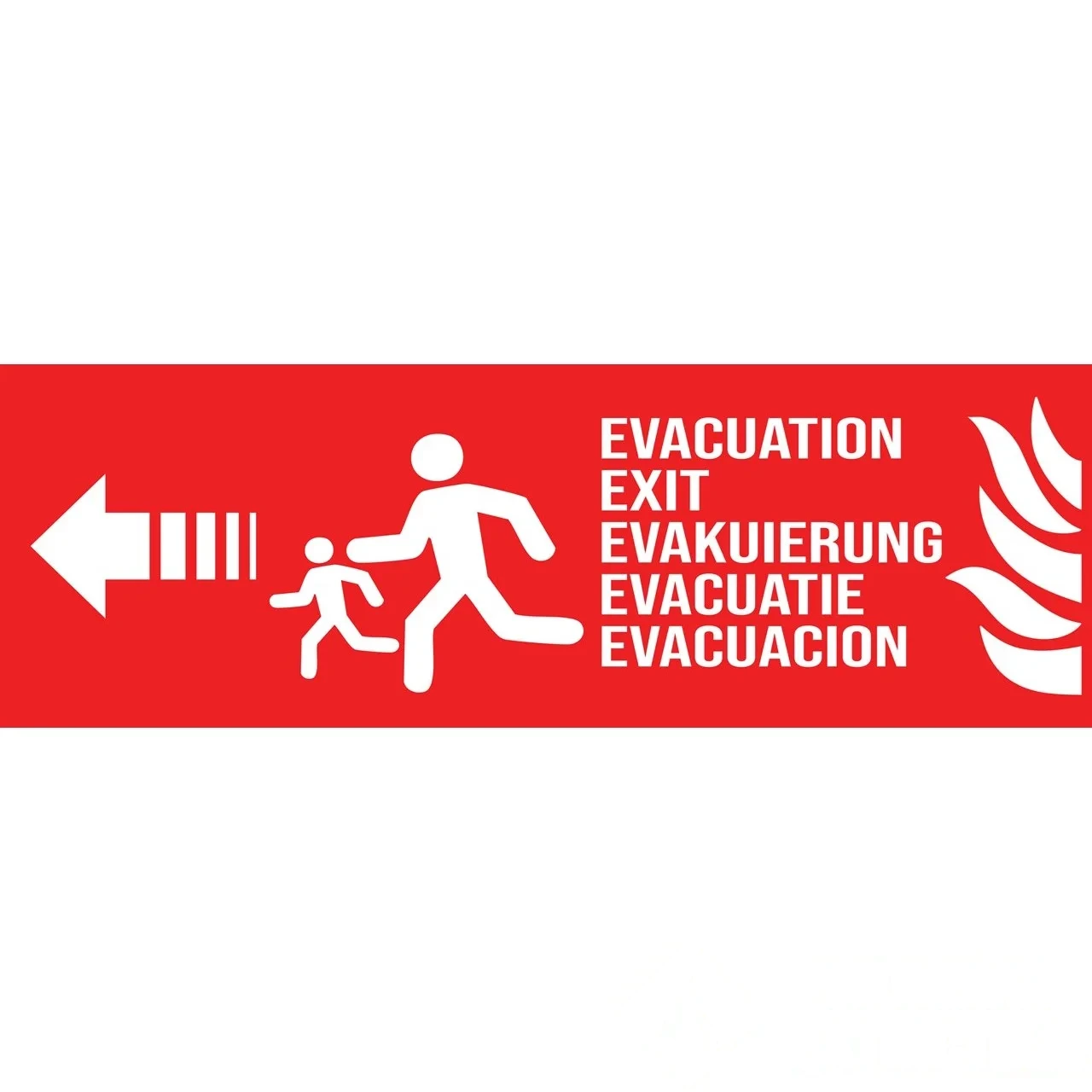 Évacuation incendie camping Flèche gauche - PVC - 300 × 100 mm — image 1