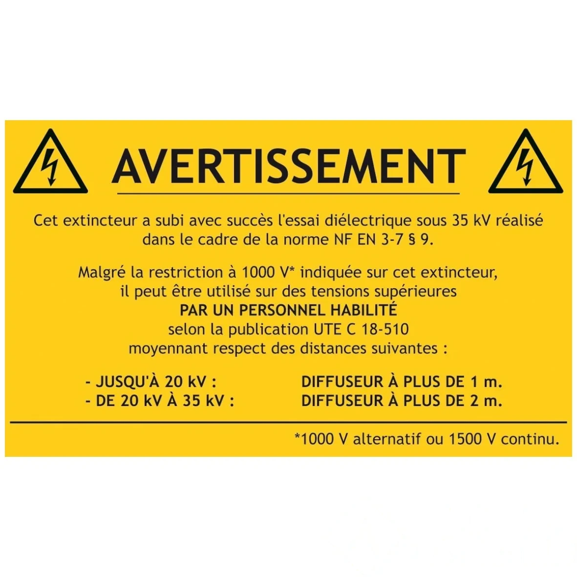 Lot de 10 étiquettes adhésives extincteur CO₂ — image 1
