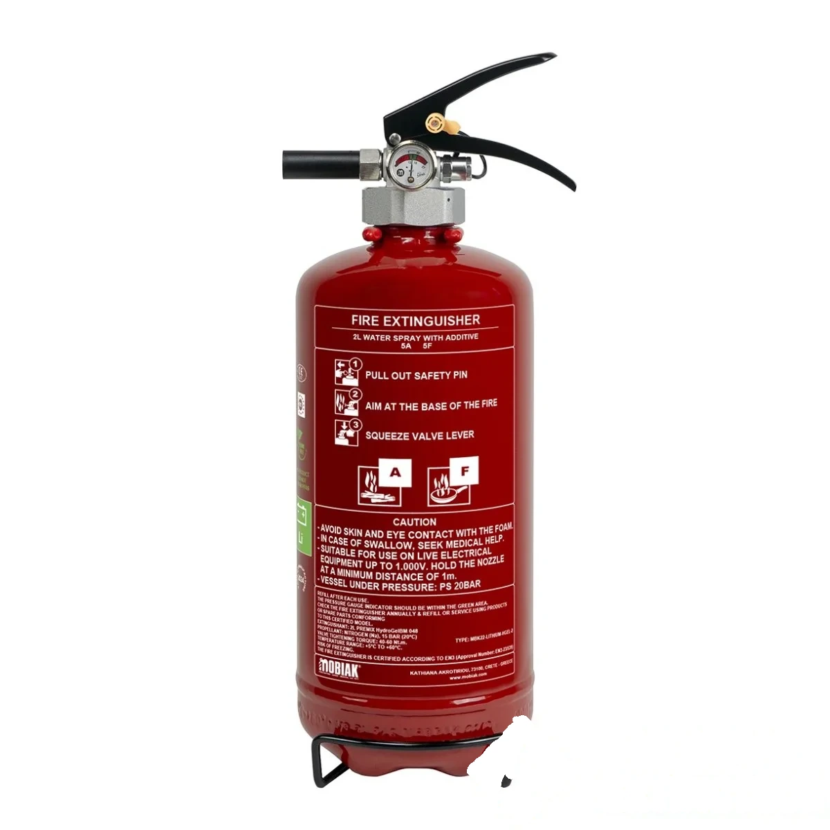 Extincteur 2 L spécial batterie LITHIUM pour voiture avec fixation