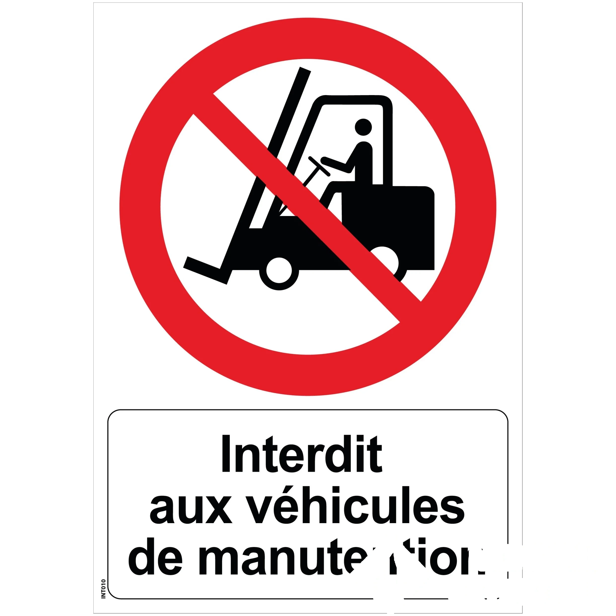 Panneau "Interdit aux véhicules de manutention" - PVC A5 — image 1
