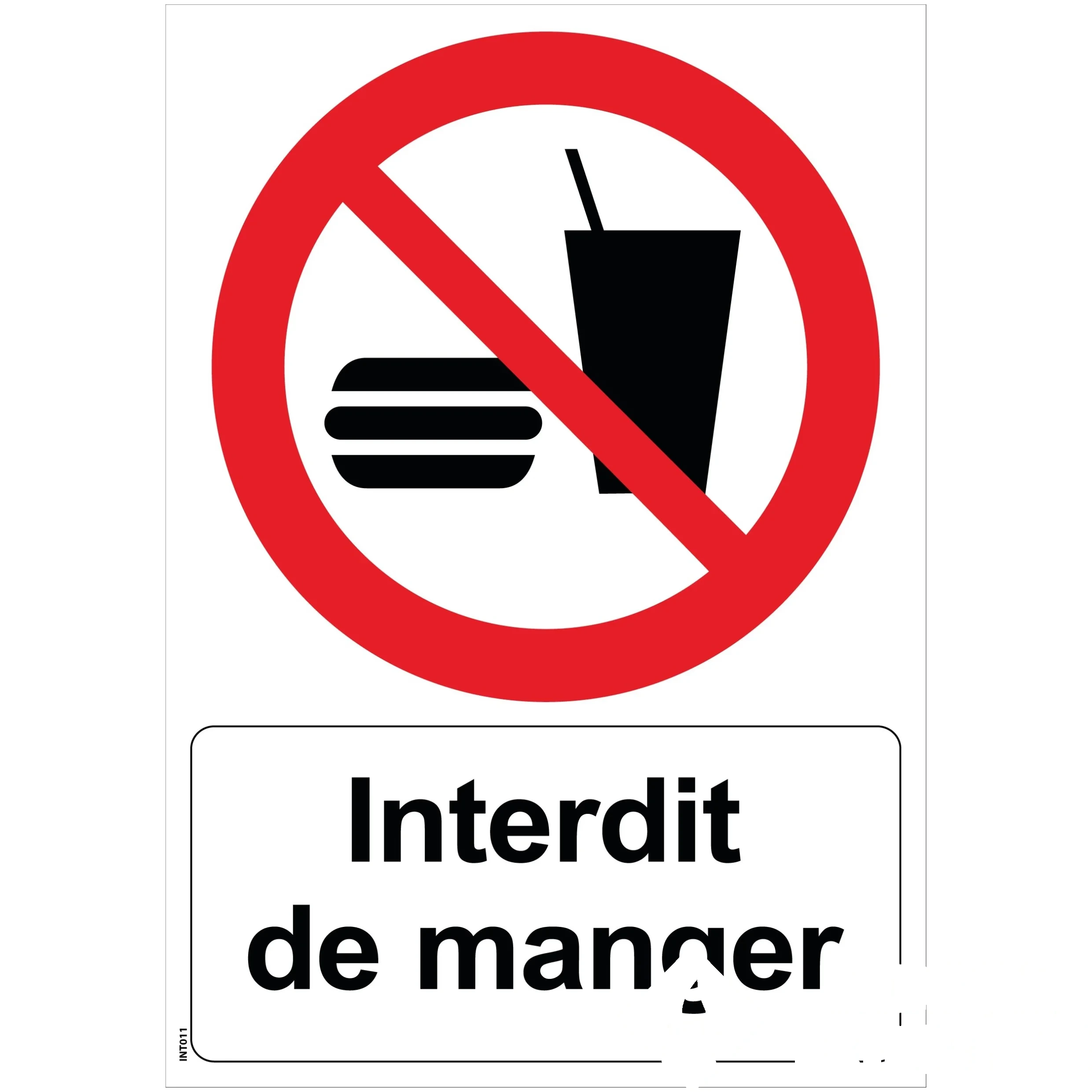 Panneau "Interdit de manger" - PVC A5 — image 1