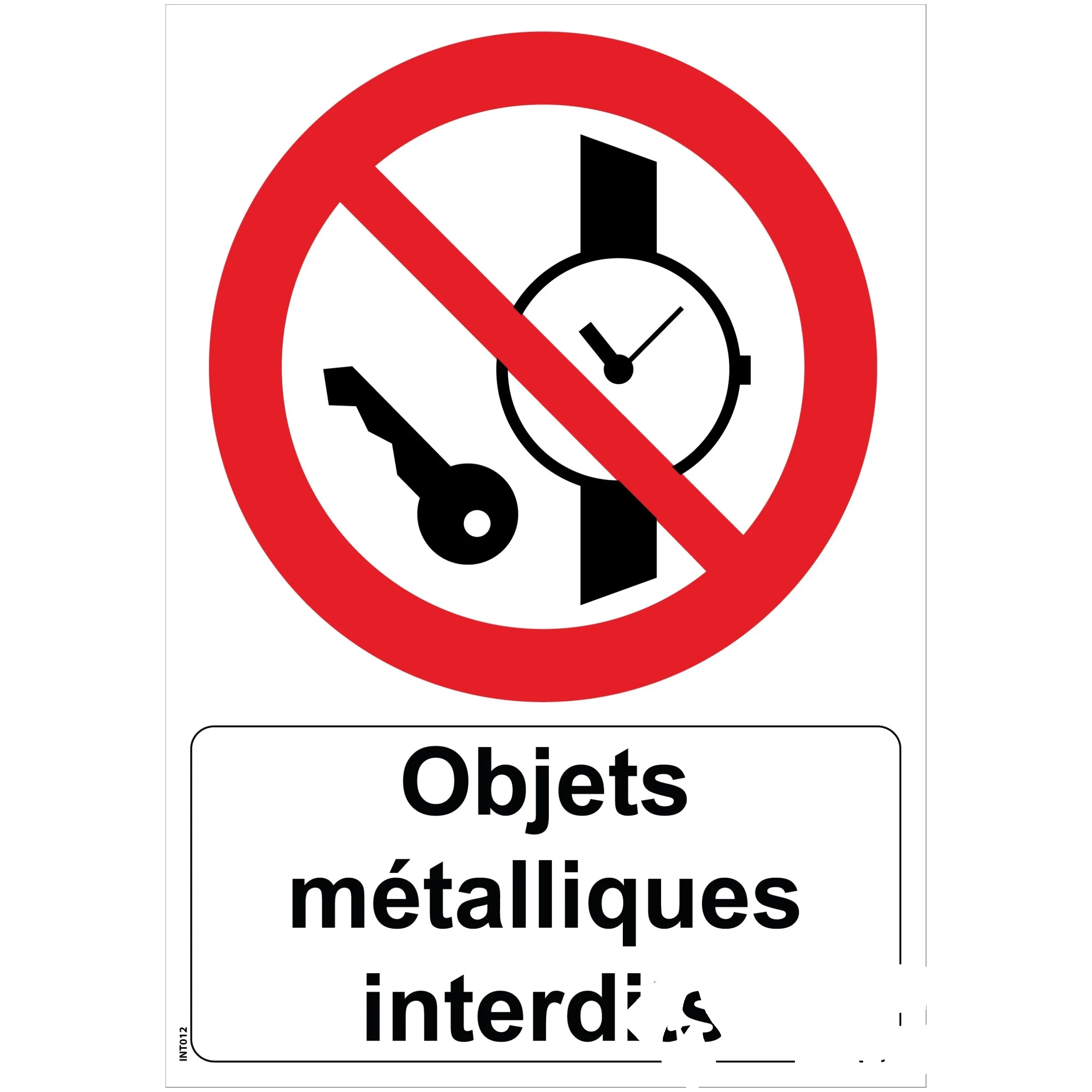 Panneau "Objets métalliques interdits" - PVC A5 — image 1