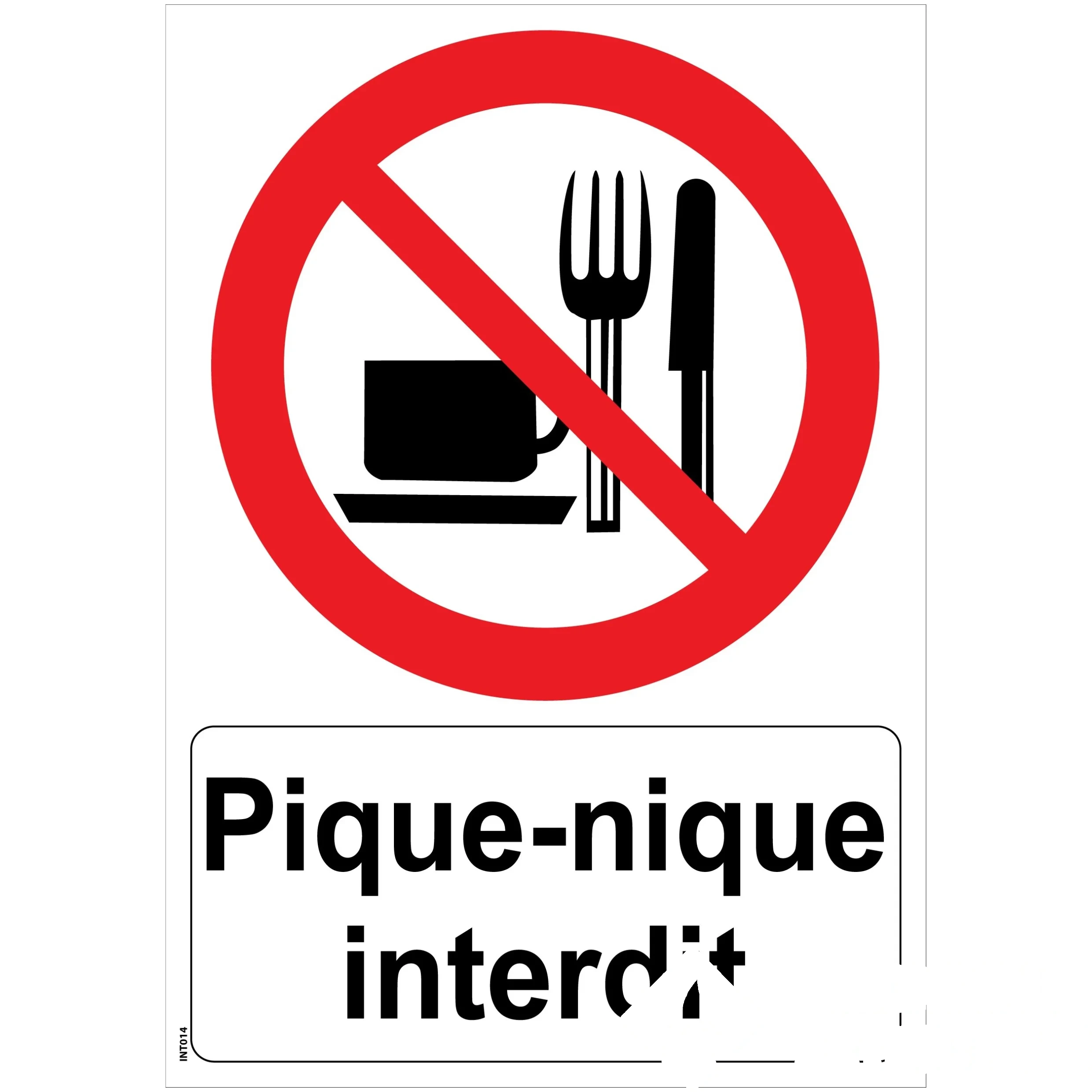 Panneau "pique-nique interdit" - PVC A5 — image 1