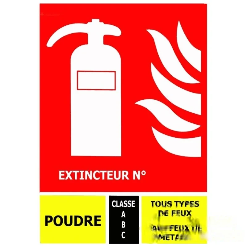 Lot de 100 Panneaux pictogramme extincteur à poudre 125 × 190 — image 1