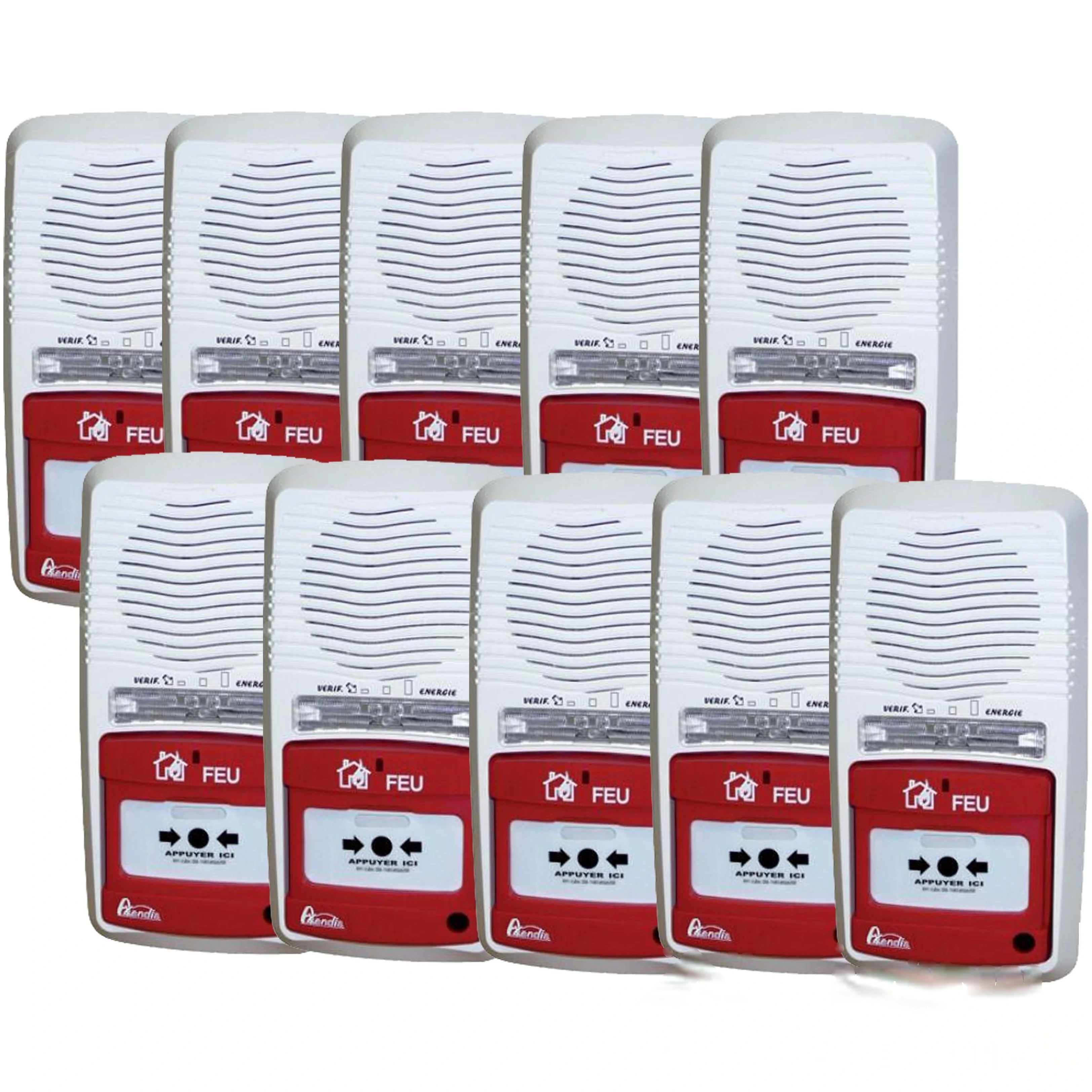 Pack de 10 alarmes type 4 avec flash lumineux — image 1