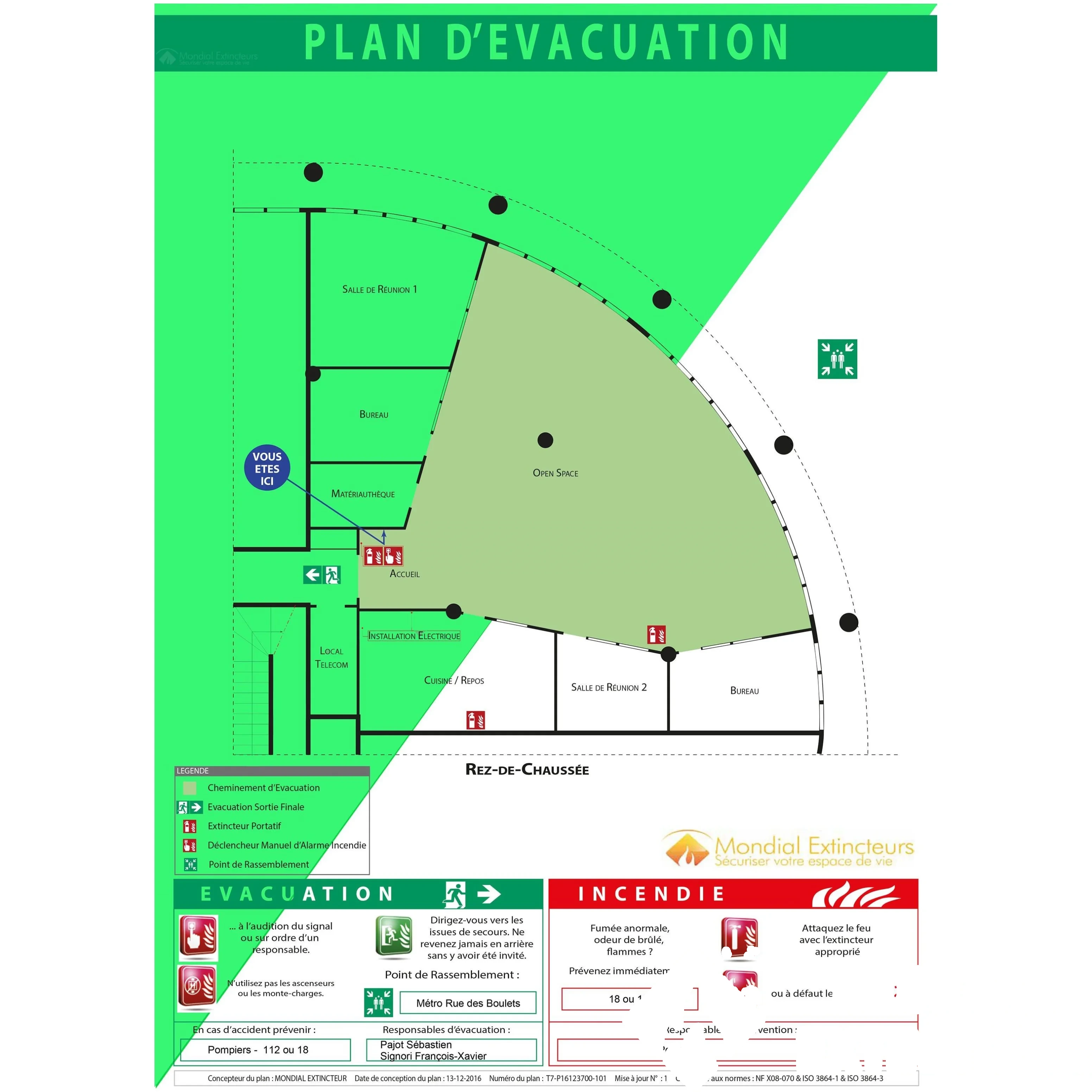 Plan d'évacuation PVC Photoluminescent - Format A2 — image 1