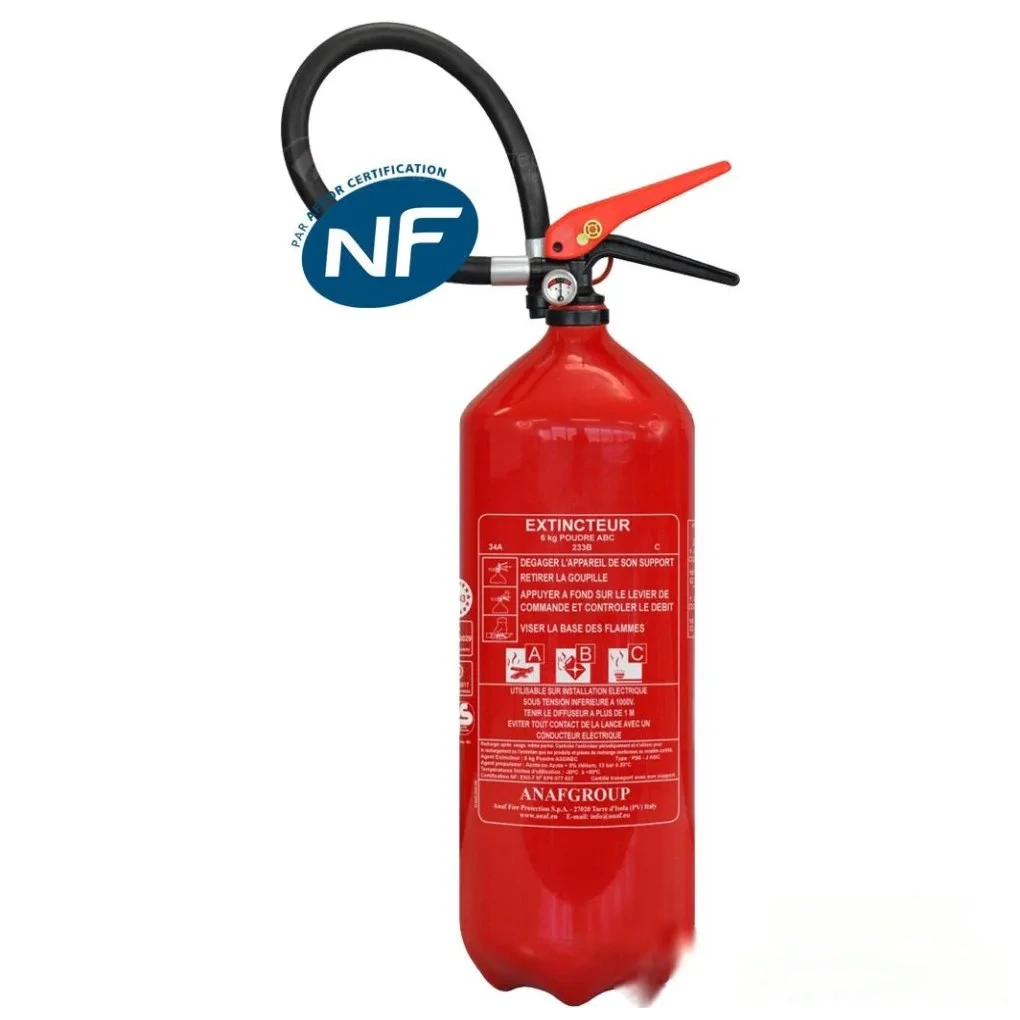 Extincteur 9 kg poudre ABC NF&MED +Support de fixation - Antirouille — image 1