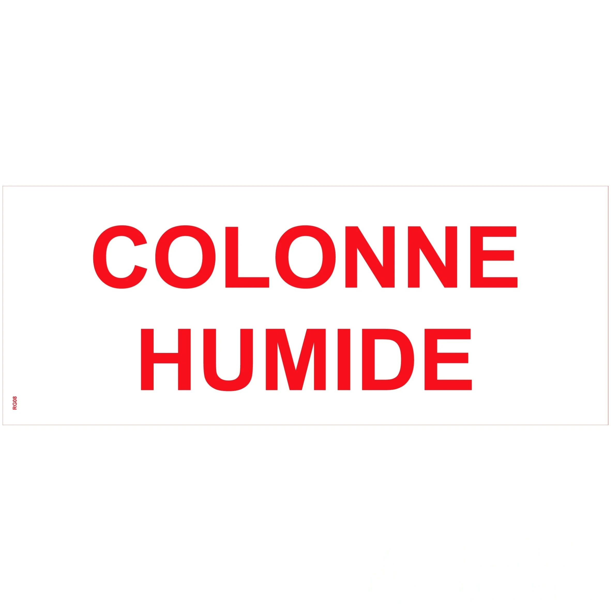 Panneau "Colonne humide - texte rouge" PVC - 200 × 80 mm — image 1