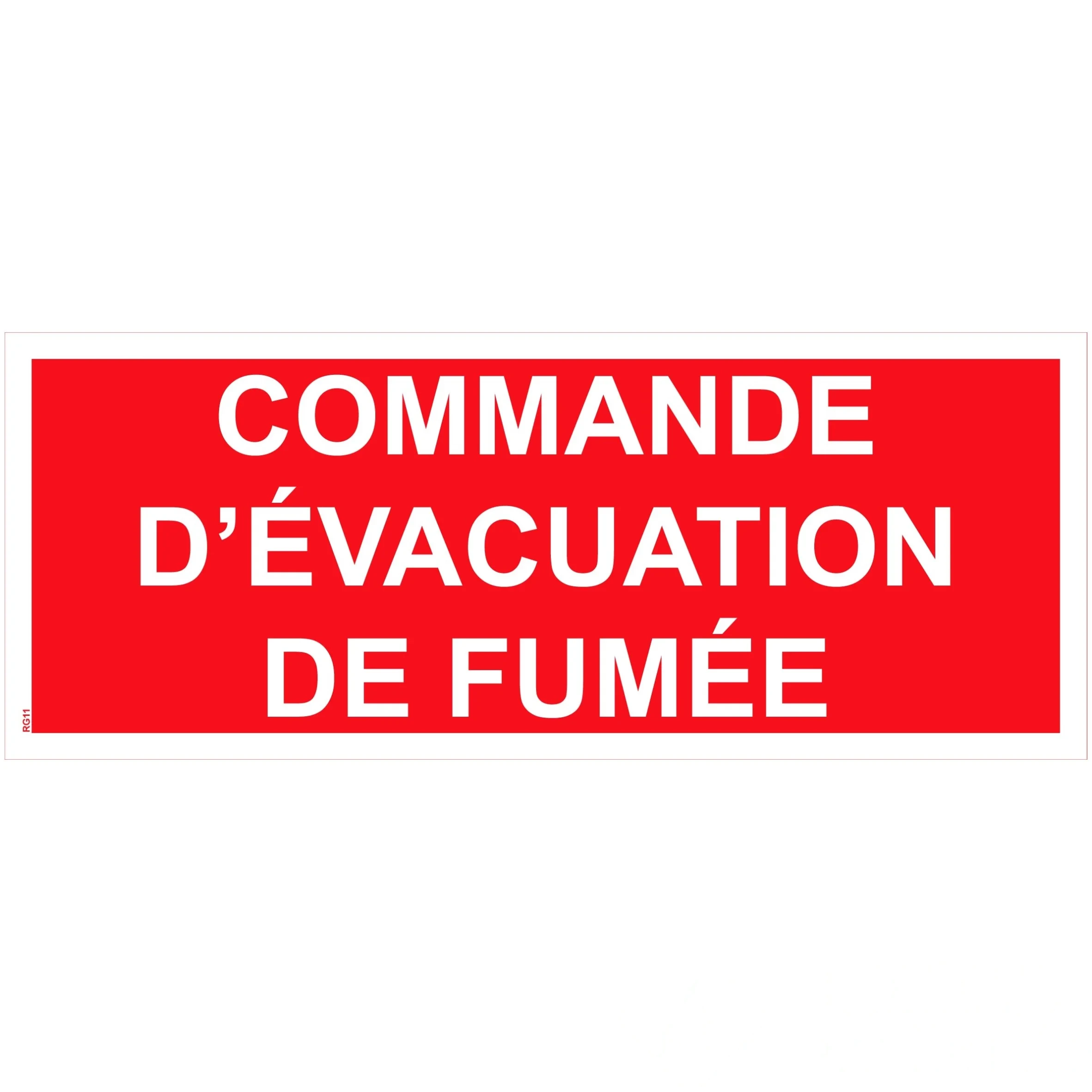Panneau "Commande d’évacuation de fumée" PVC - 200 × 80 mm — image 1