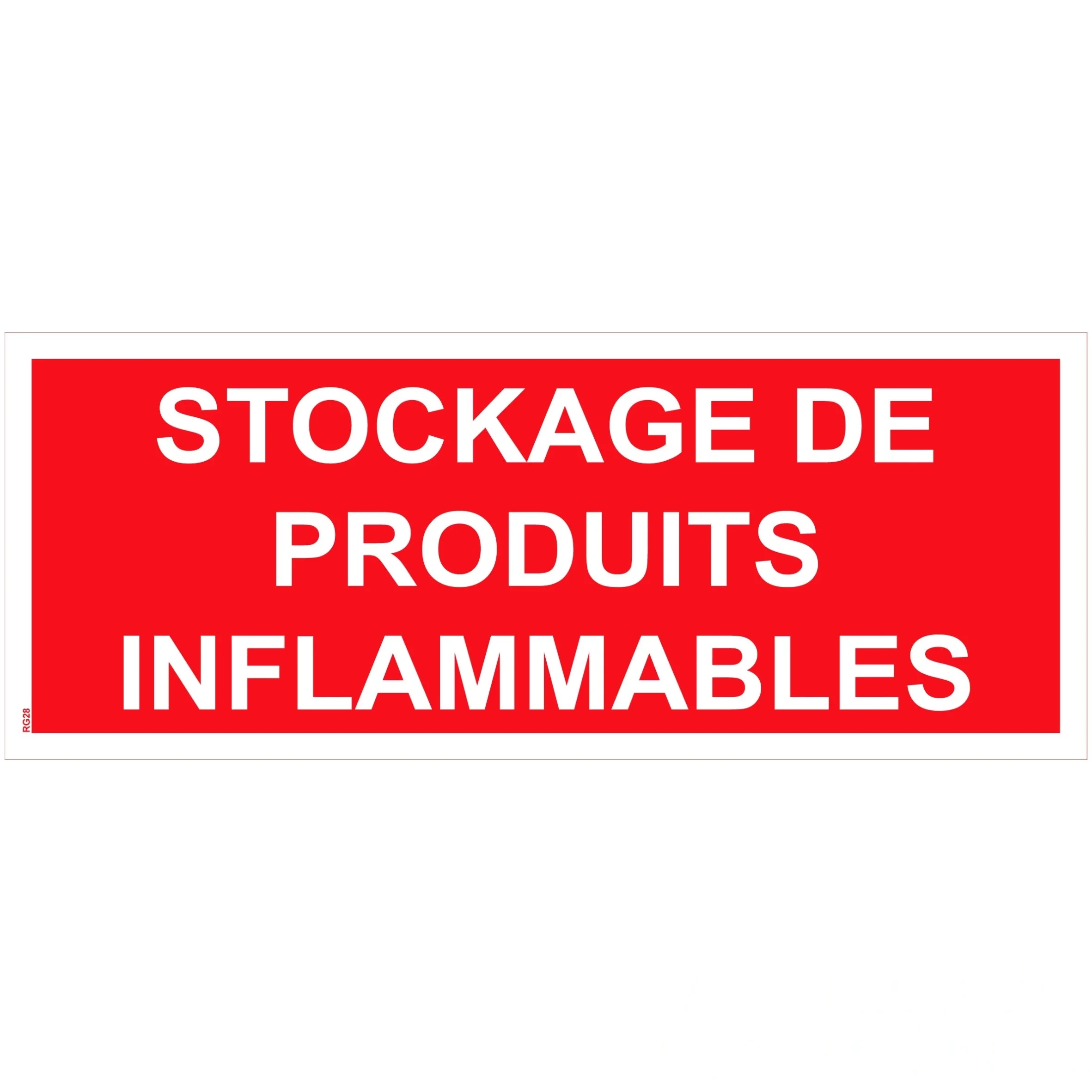 Panneau "Stockage de produits inflammables" PVC - 200 × 80 mm — image 1