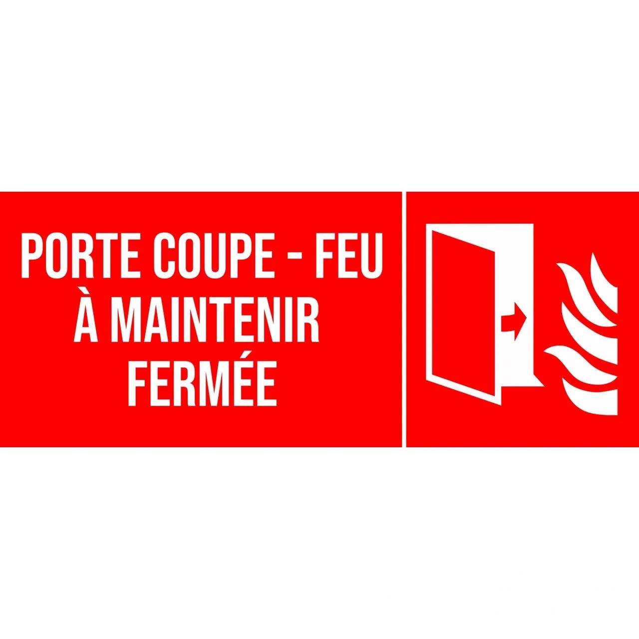 Panneau "Porte coupe-feu à maintenir fermée" PVC - 200 × 80 mm — image 1